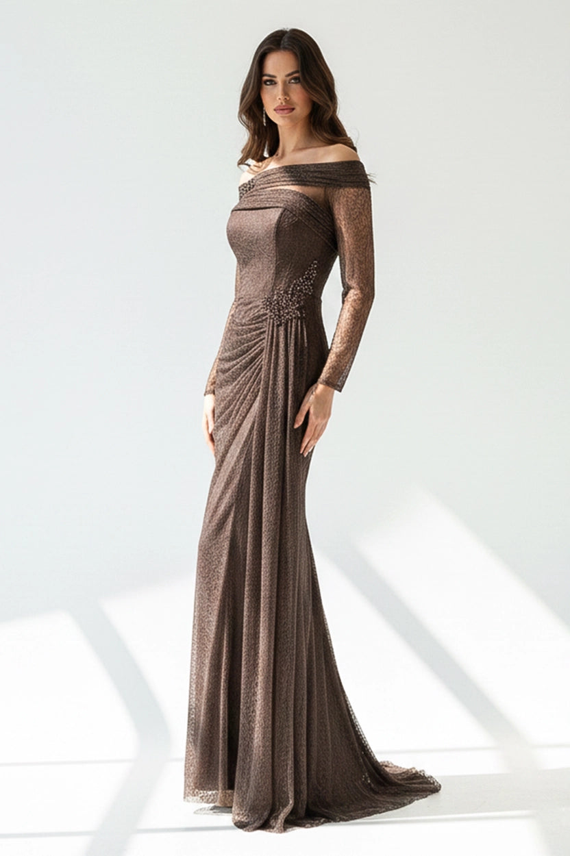 Draped Off Shoulder Corset Dantel Dress