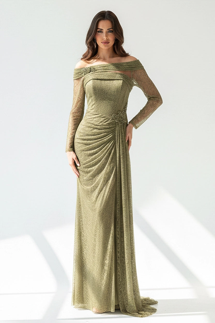 Draped Off Shoulder Corset Dantel Dress