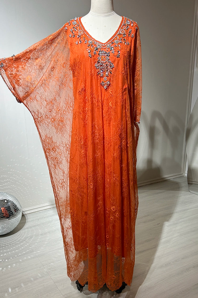 Embellished V-Neck Jalabiya
