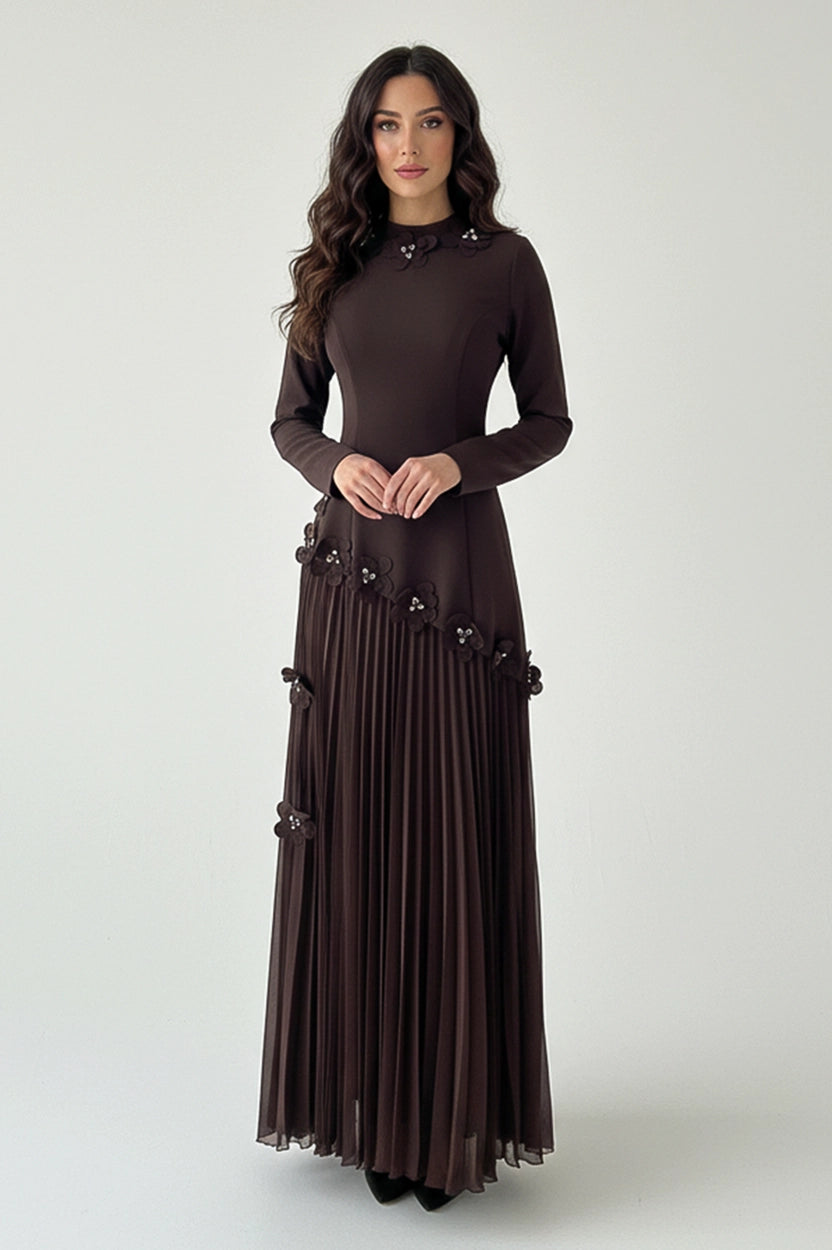 Floral Hipline Plisse Skirt Set