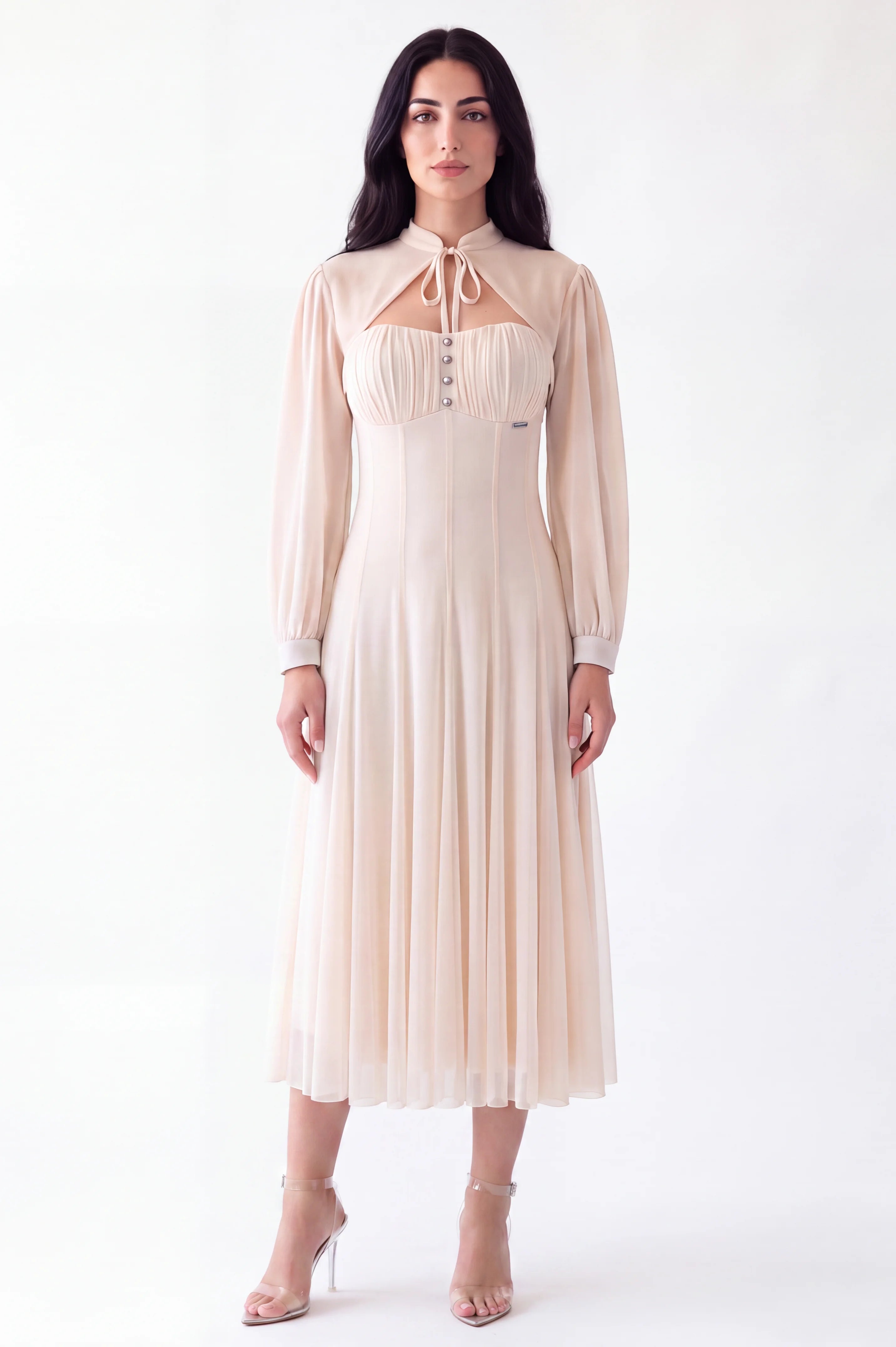 Ruched Sweetheart Bolero Overlay Tulle Dress