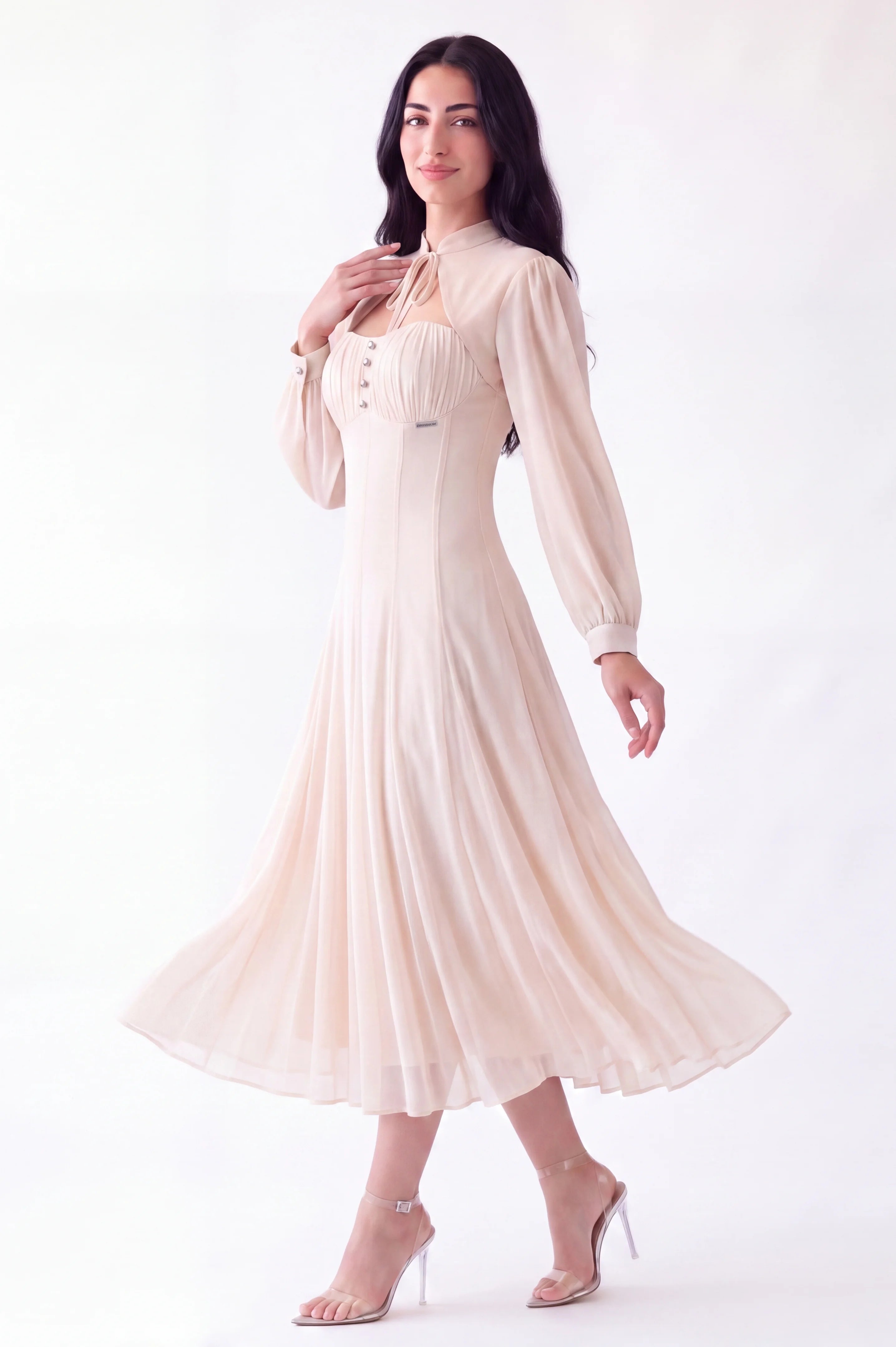 Ruched Sweetheart Bolero Overlay Tulle Dress