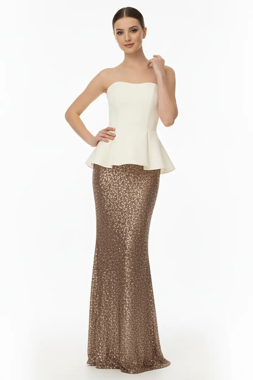 Corset Crepe Sequin Dress