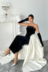 Strapless Pearls Details Velvet Dress