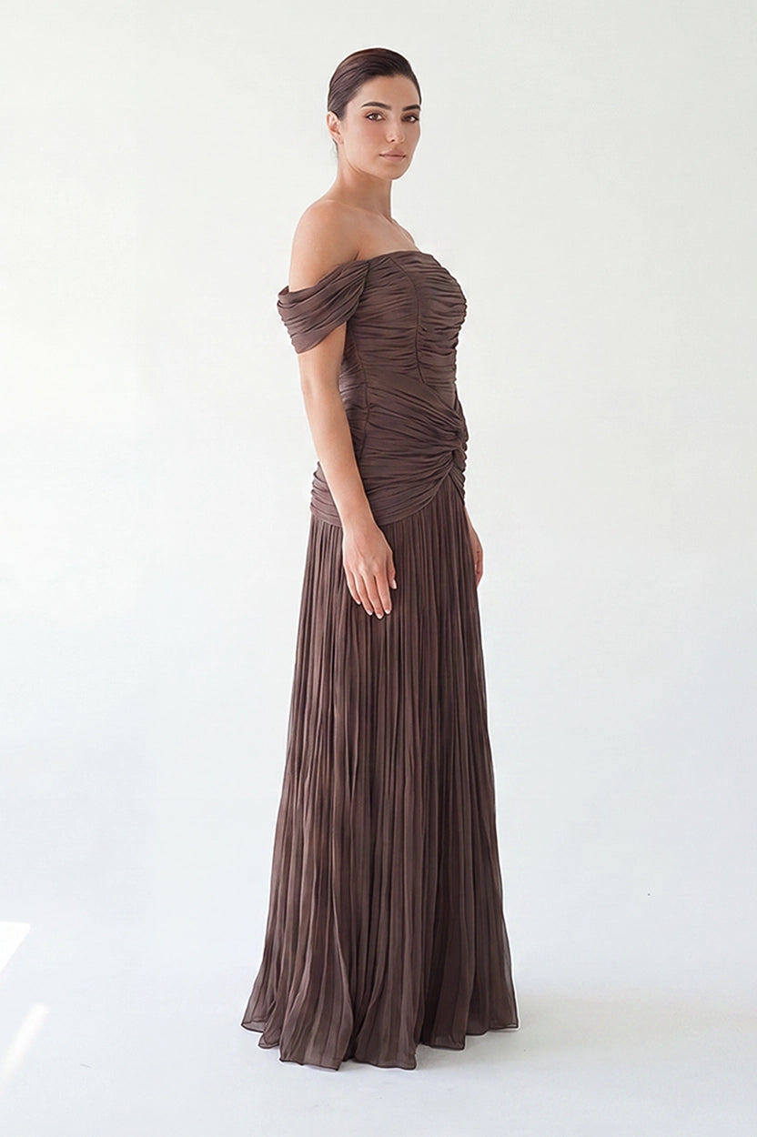 Infinity Hips-Line Off Shoulder Organza Dress