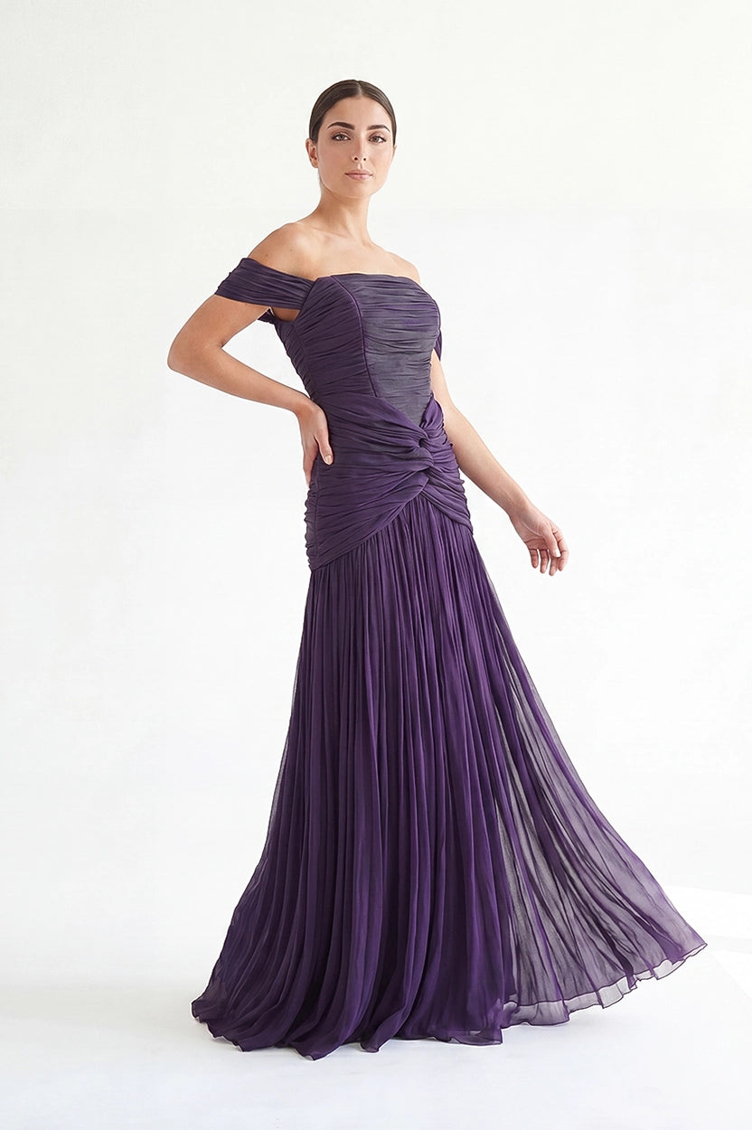 Infinity Hips-Line Off Shoulder Organza Dress
