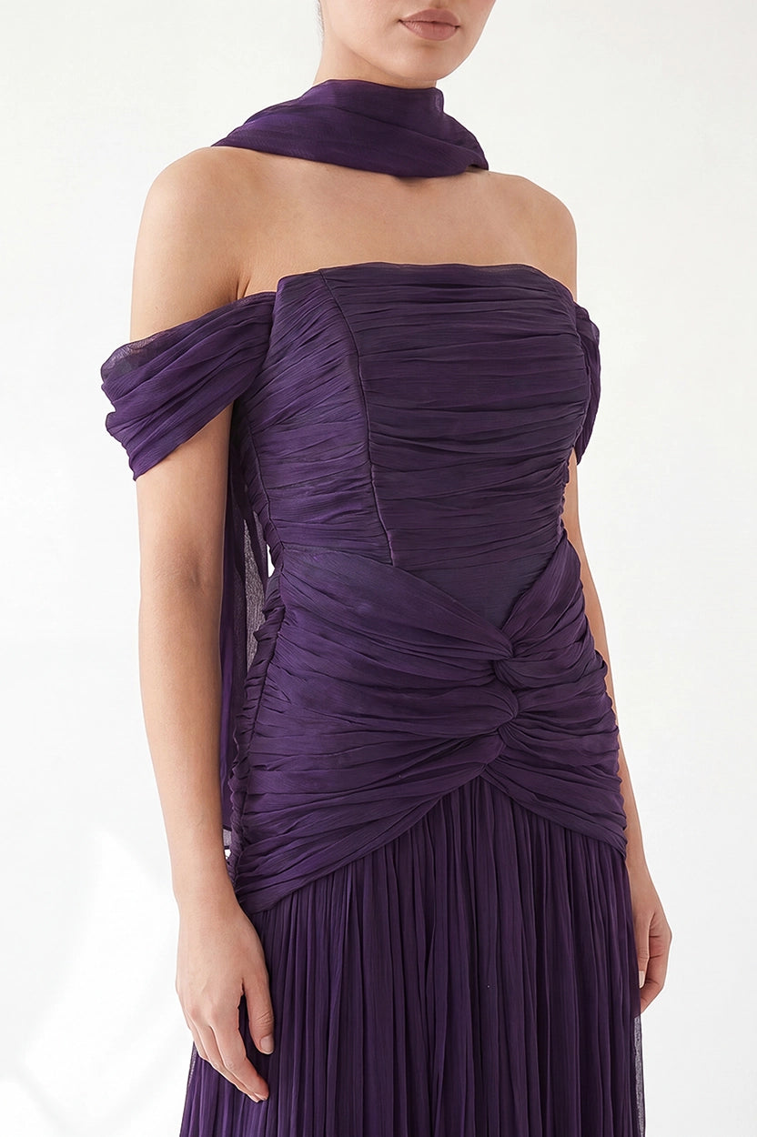 Infinity Hips-Line Off Shoulder Organza Dress