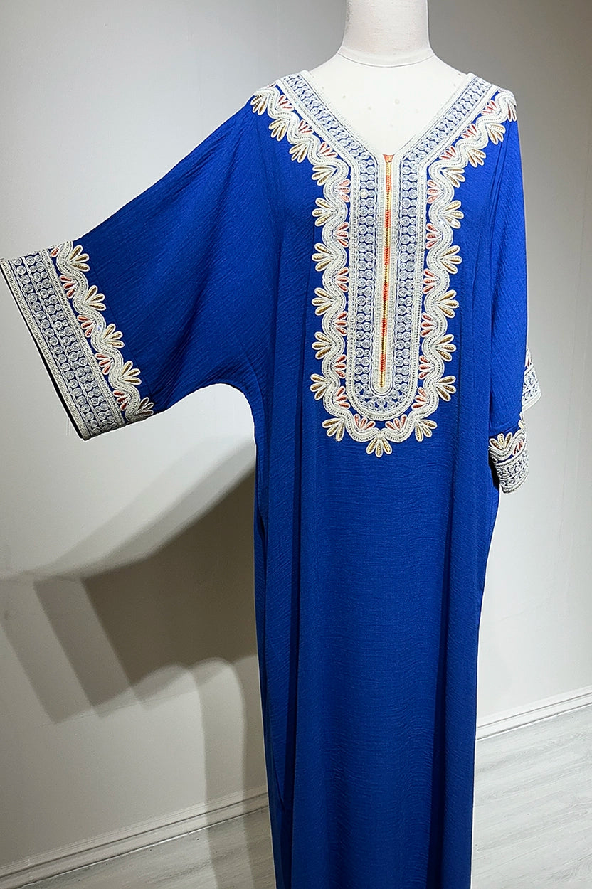 Round Neck Tiny Shine Crystal Details Jalabiya