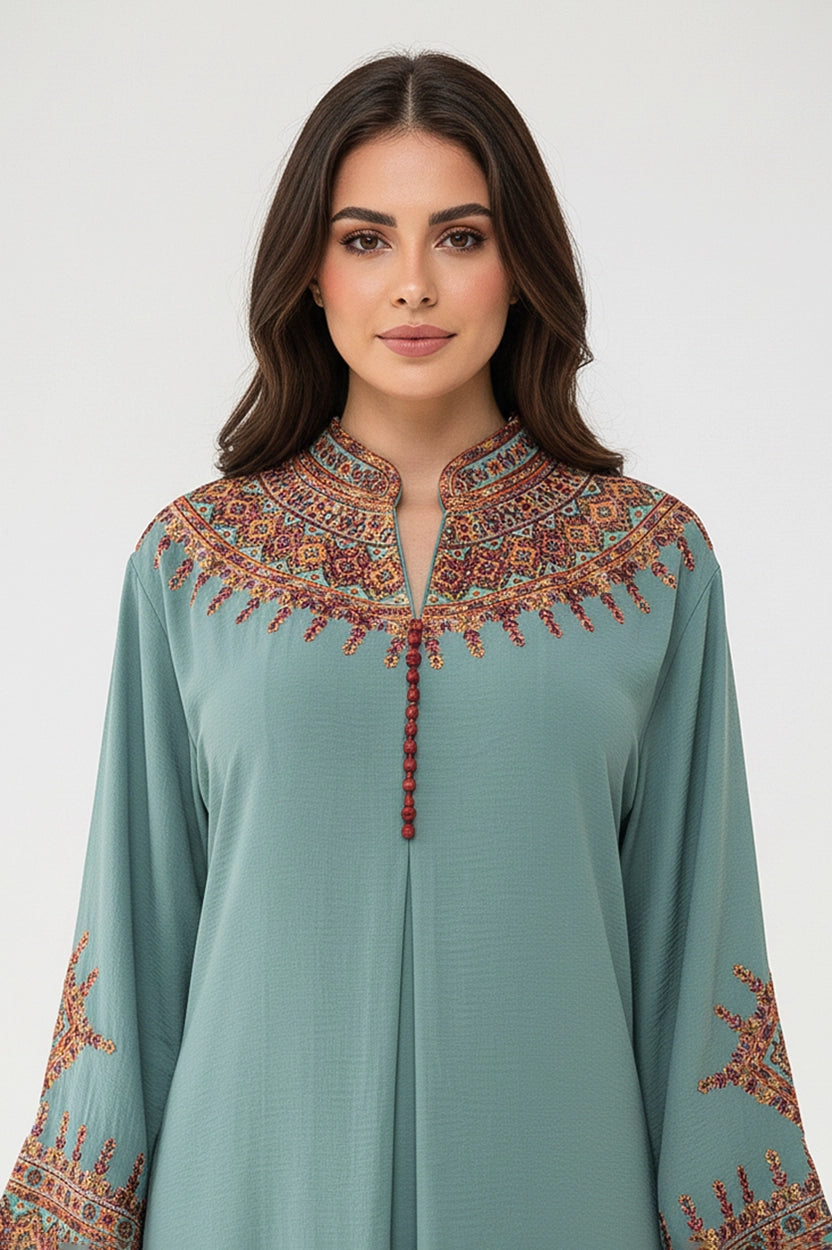 High Neck Wide Open Sleeves Jalabiya