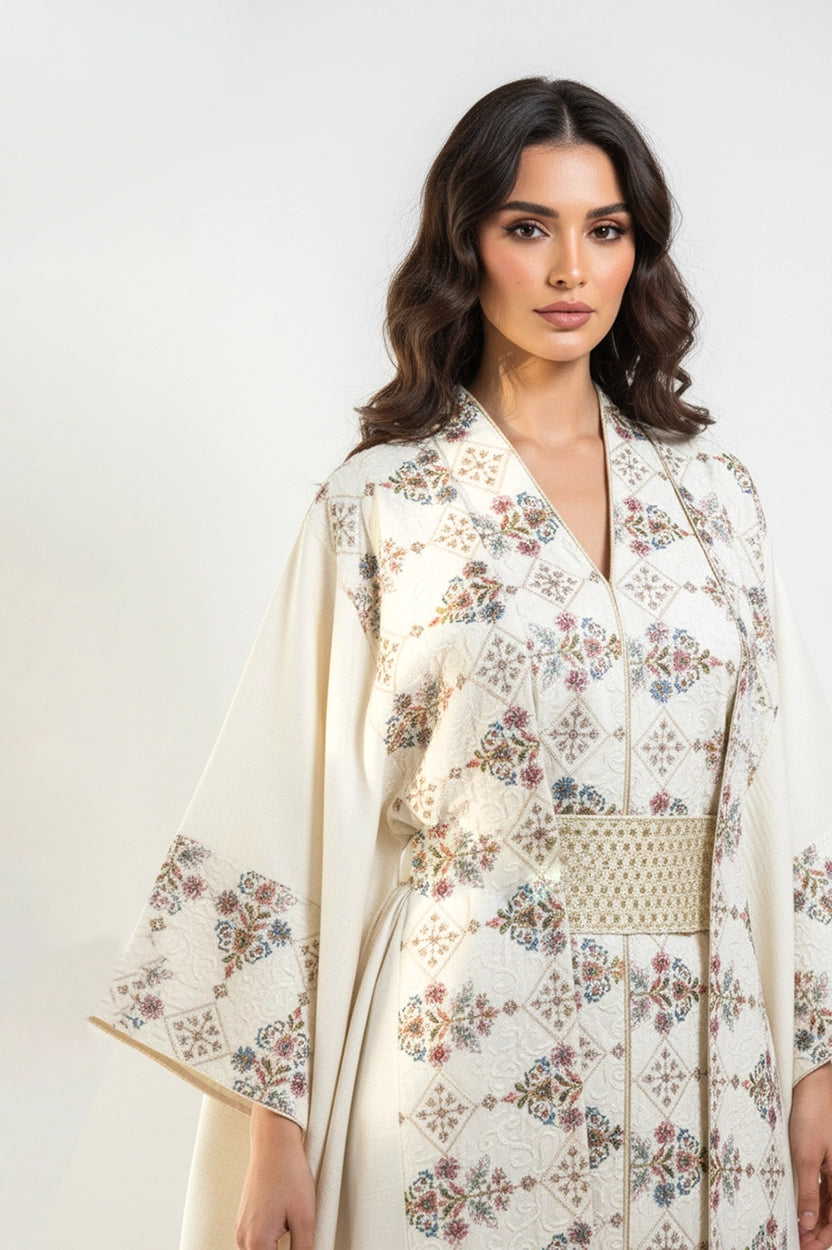 2 PCS Golden Belt Jalabiya Set