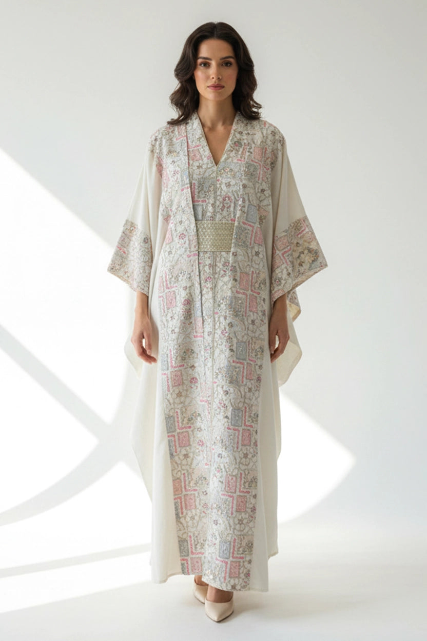 2 PCS Golden Belt Jalabiya Set