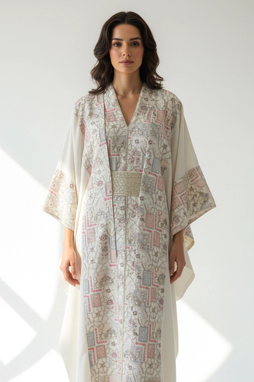 2 PCS Golden Belt Jalabiya Set