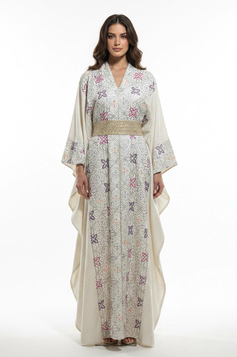 2 PCS Golden Belt Jalabiya Set