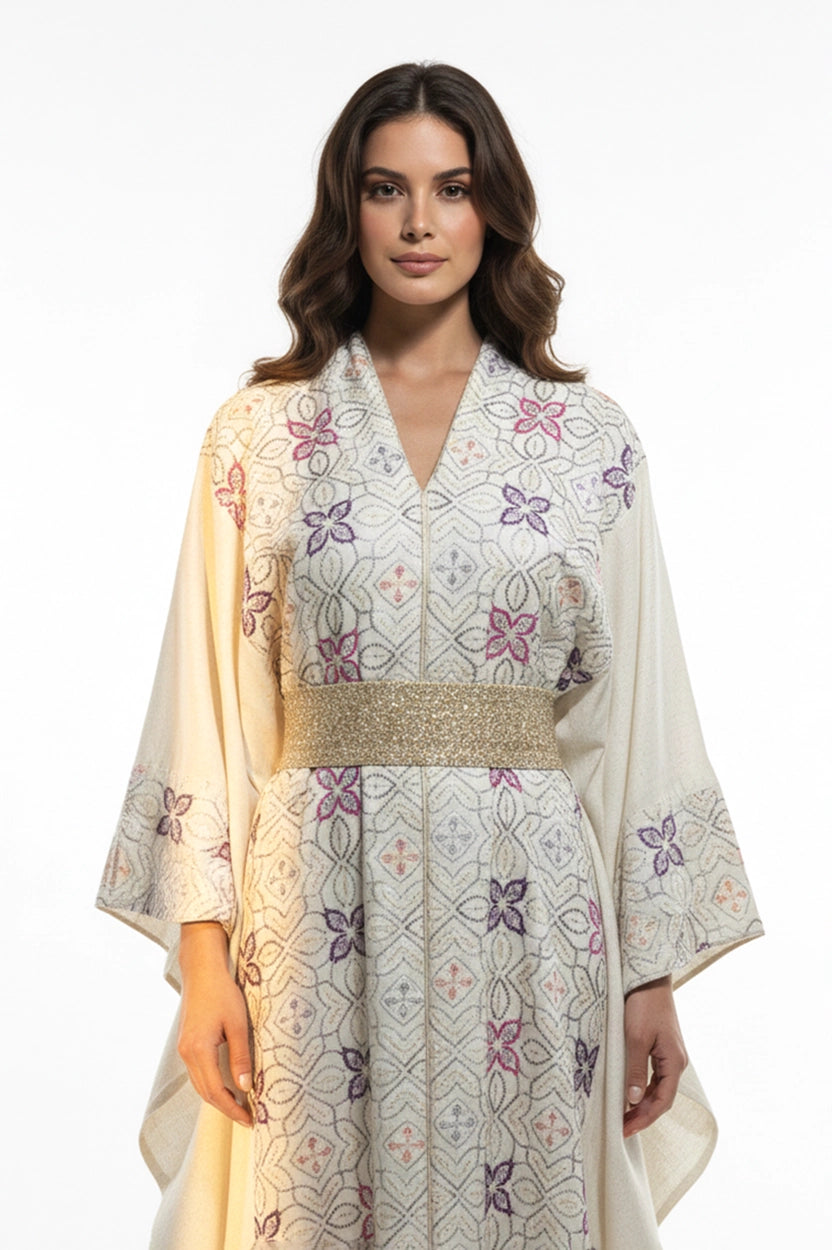 2 PCS Golden Belt Jalabiya Set