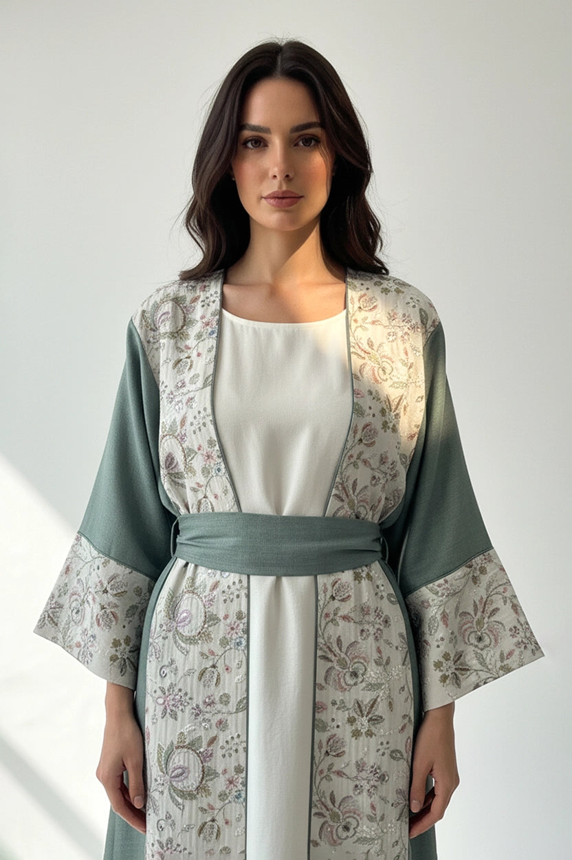 2 PCS Embroidered Jalabiya Set