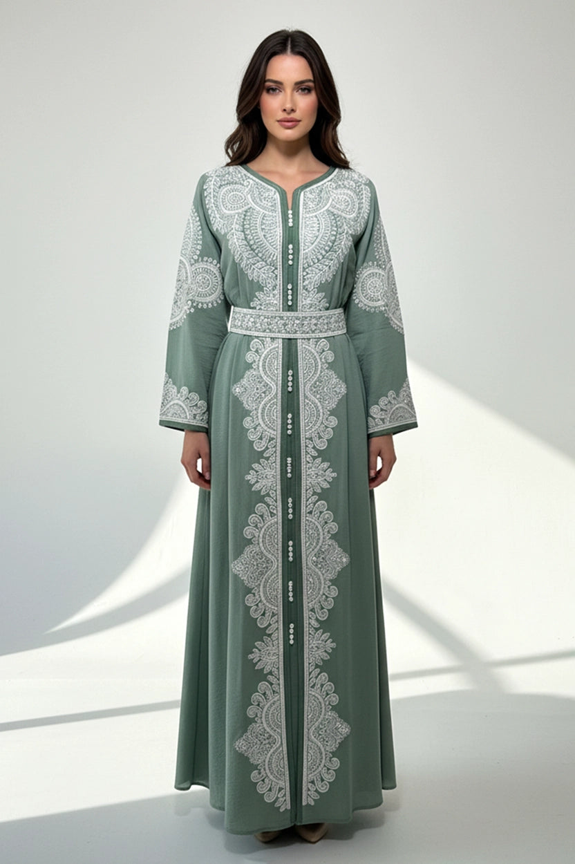 Laced Embroidered Kaftan