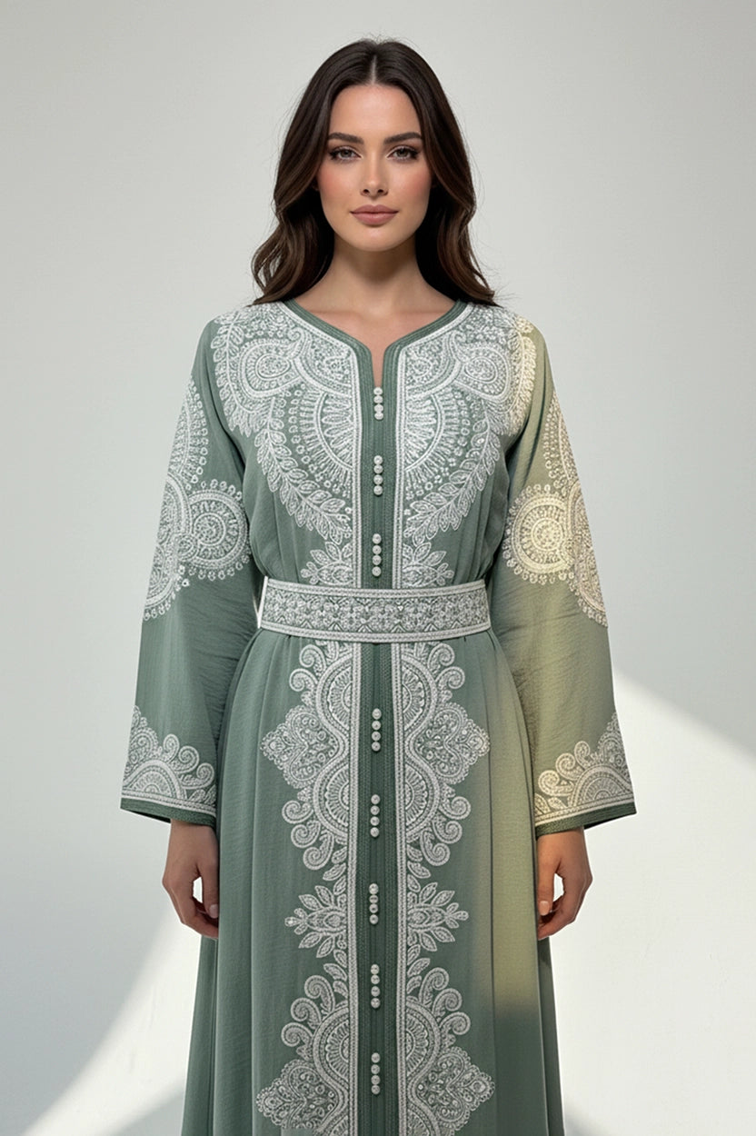Laced Embroidered Kaftan