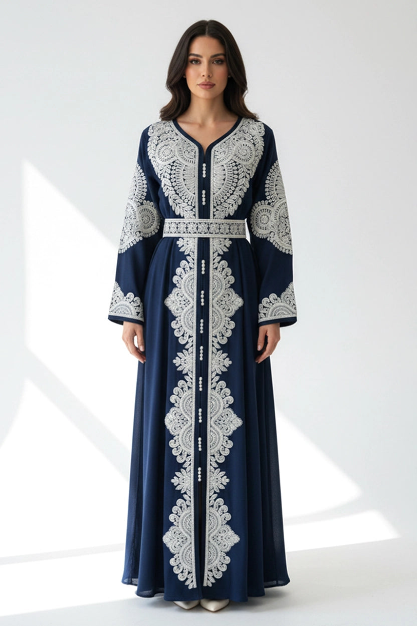 Laced Embroidered Kaftan