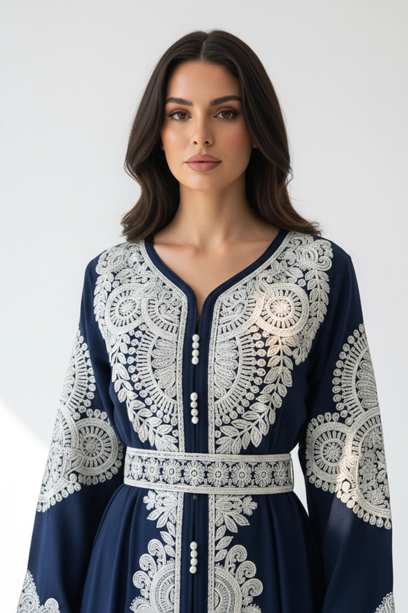 Laced Embroidered Kaftan