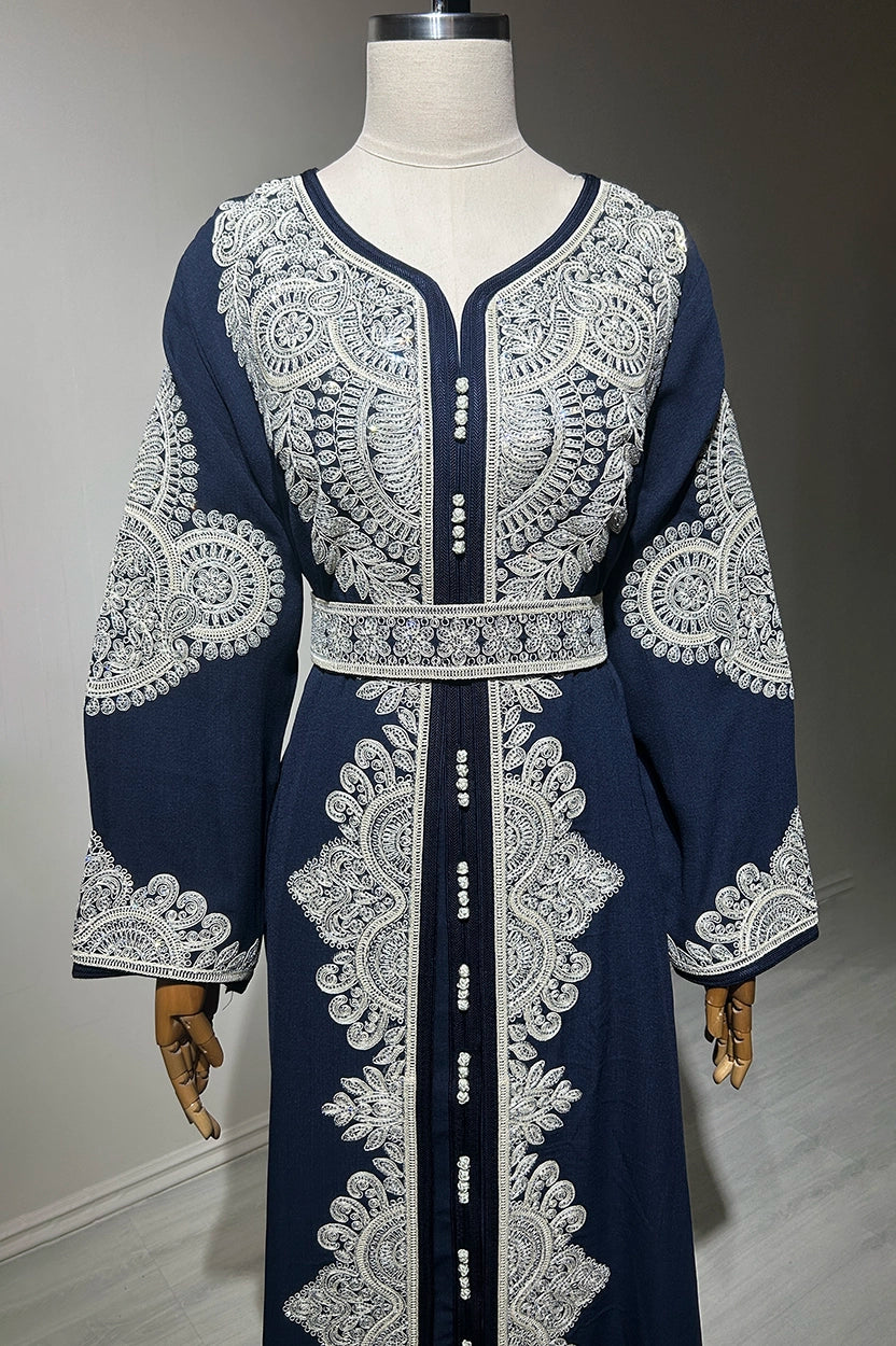 Laced Embroidered Kaftan