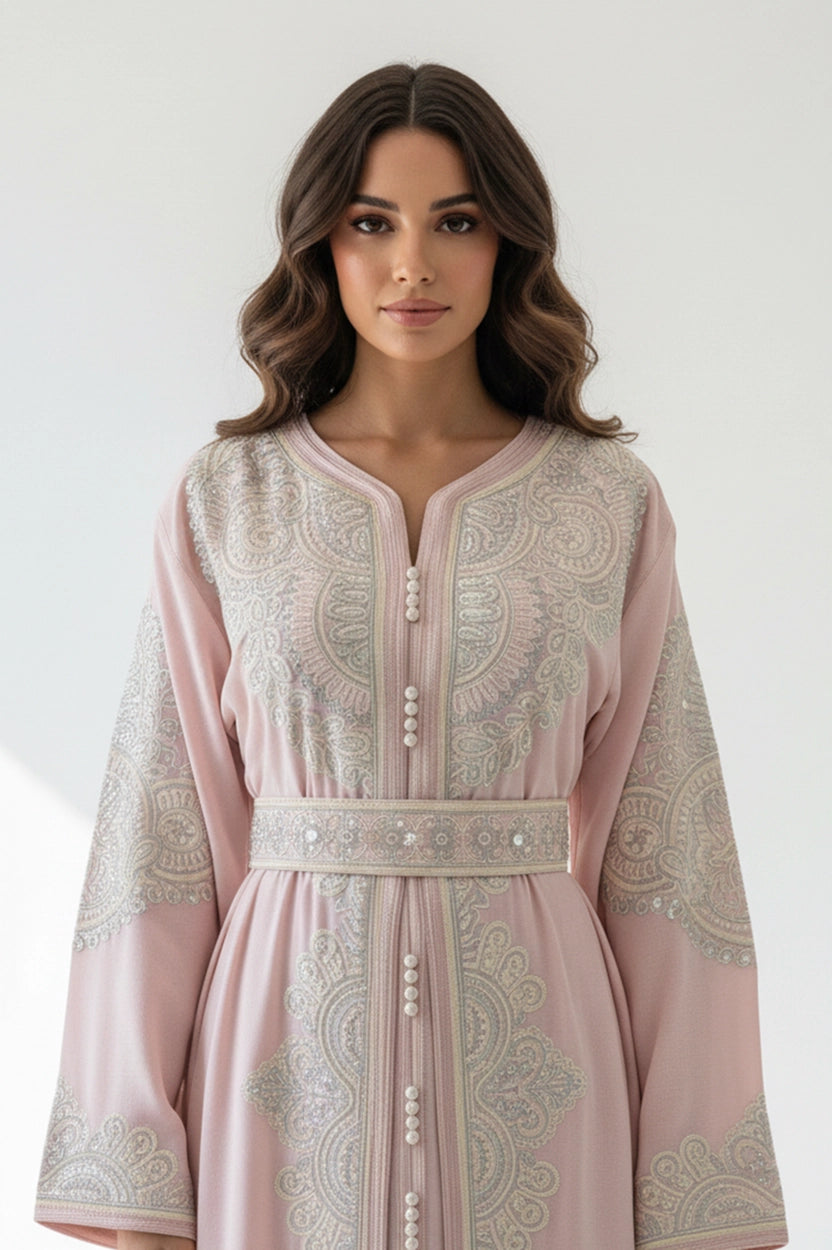 Laced Embroidered Kaftan