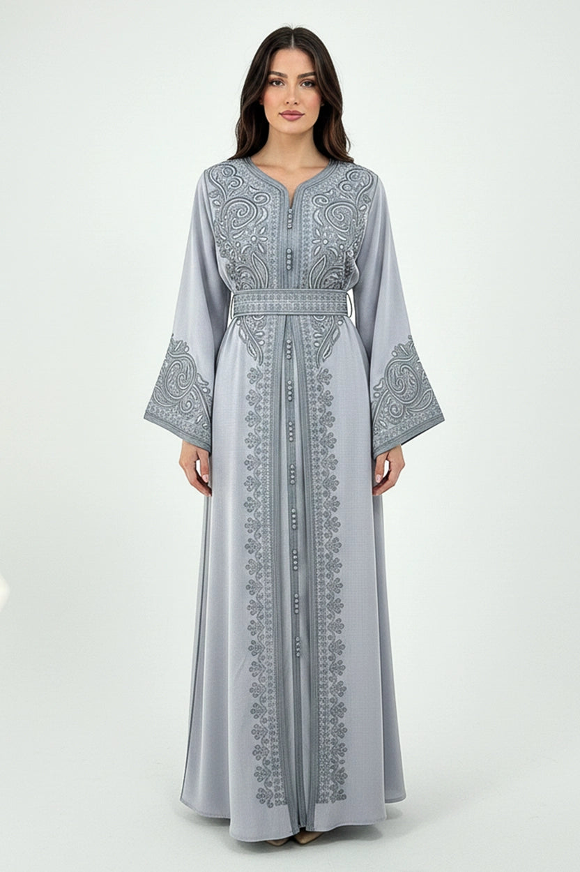 Embroidered V-Neck Kaftan