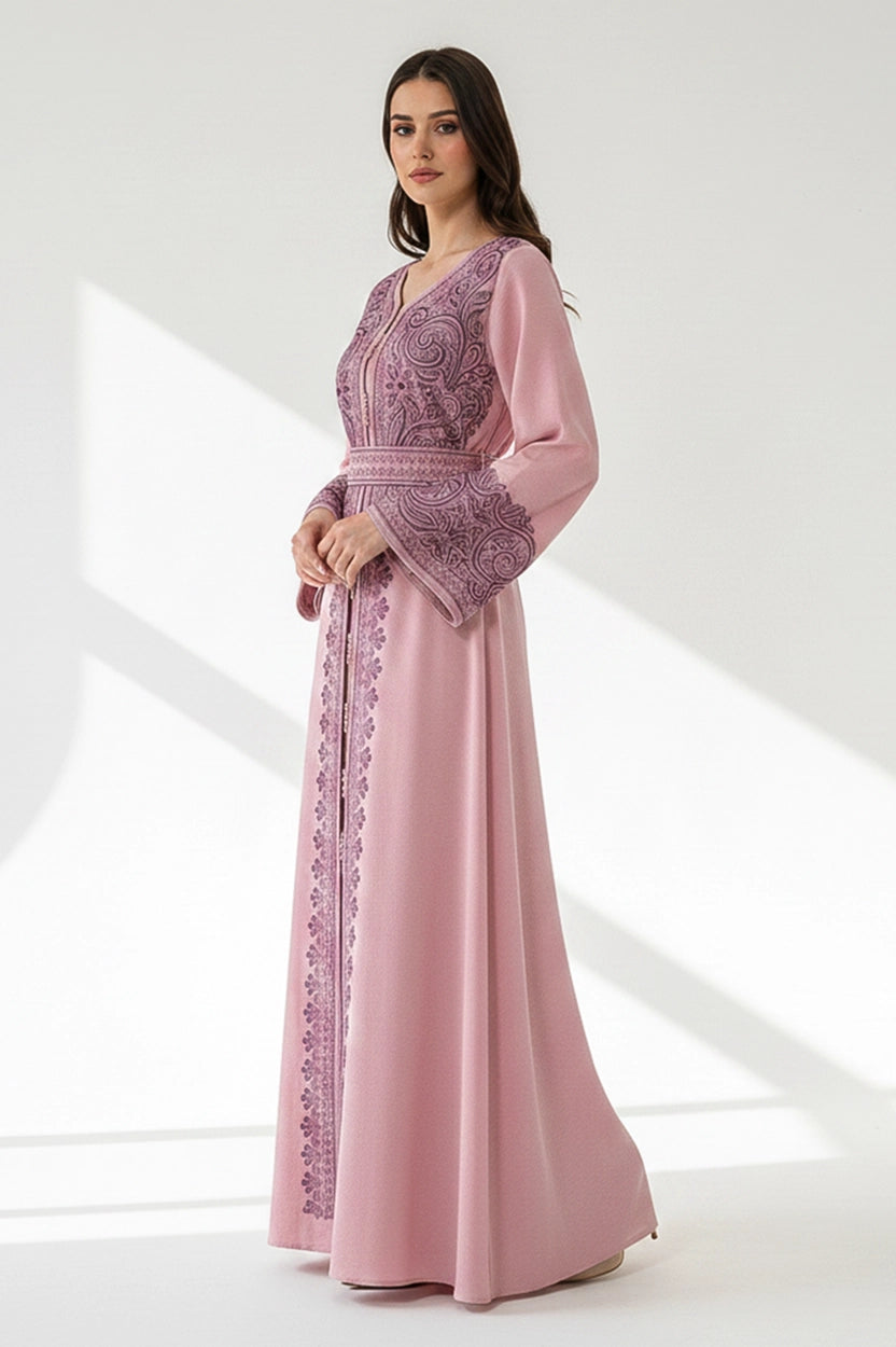 Embroidered V-Neck Kaftan