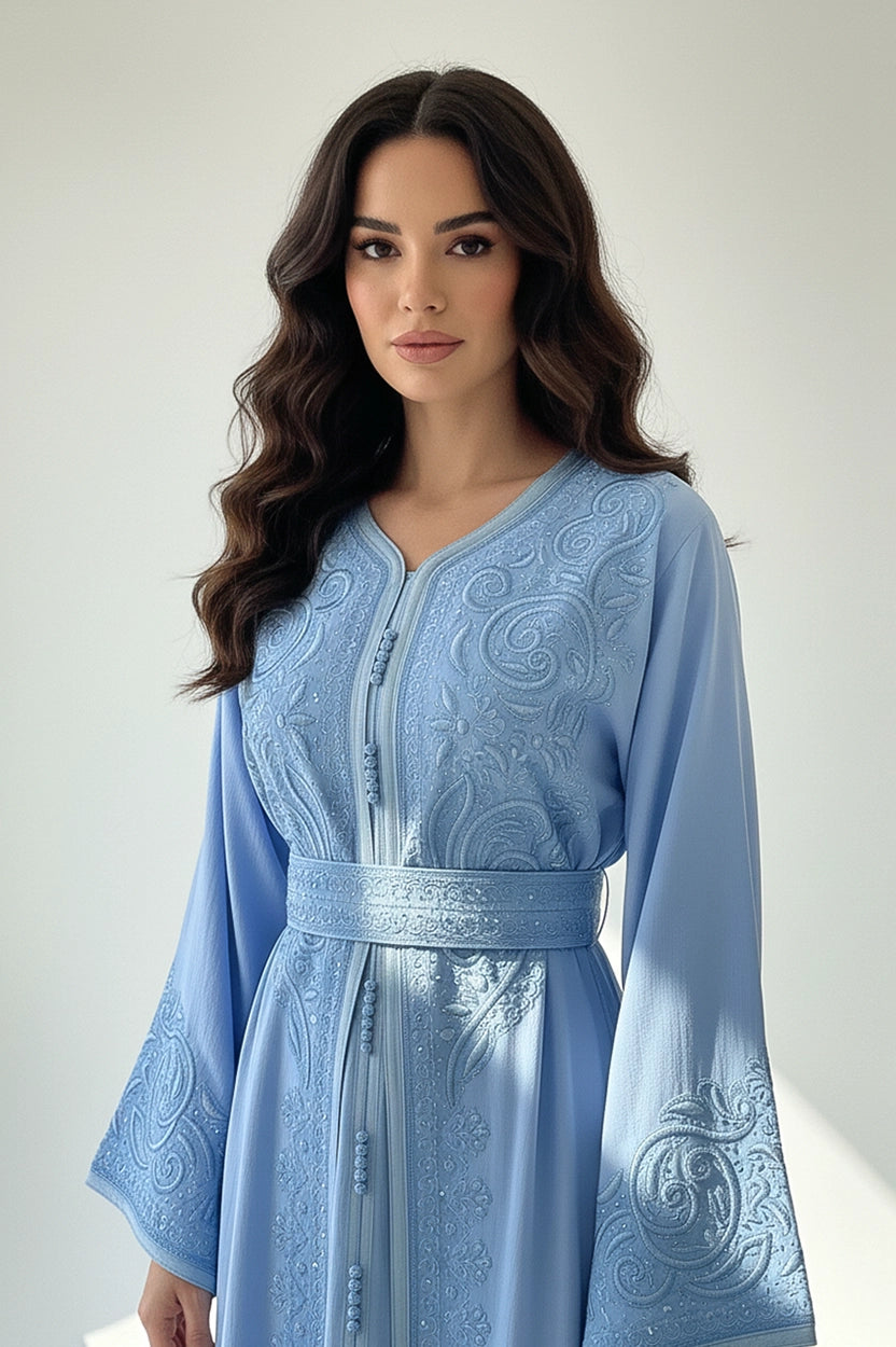Embroidered V-Neck Kaftan