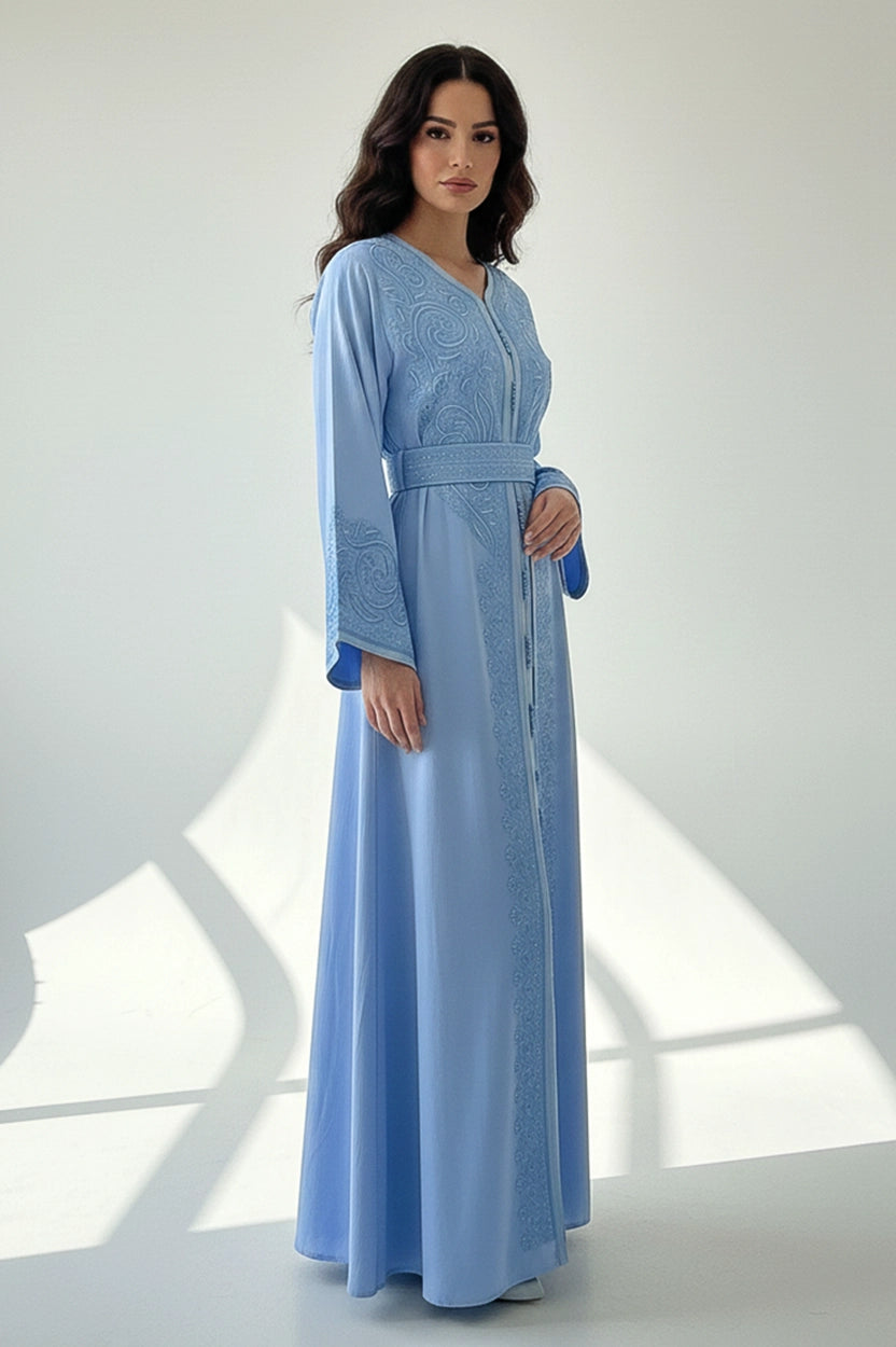 Embroidered V-Neck Kaftan