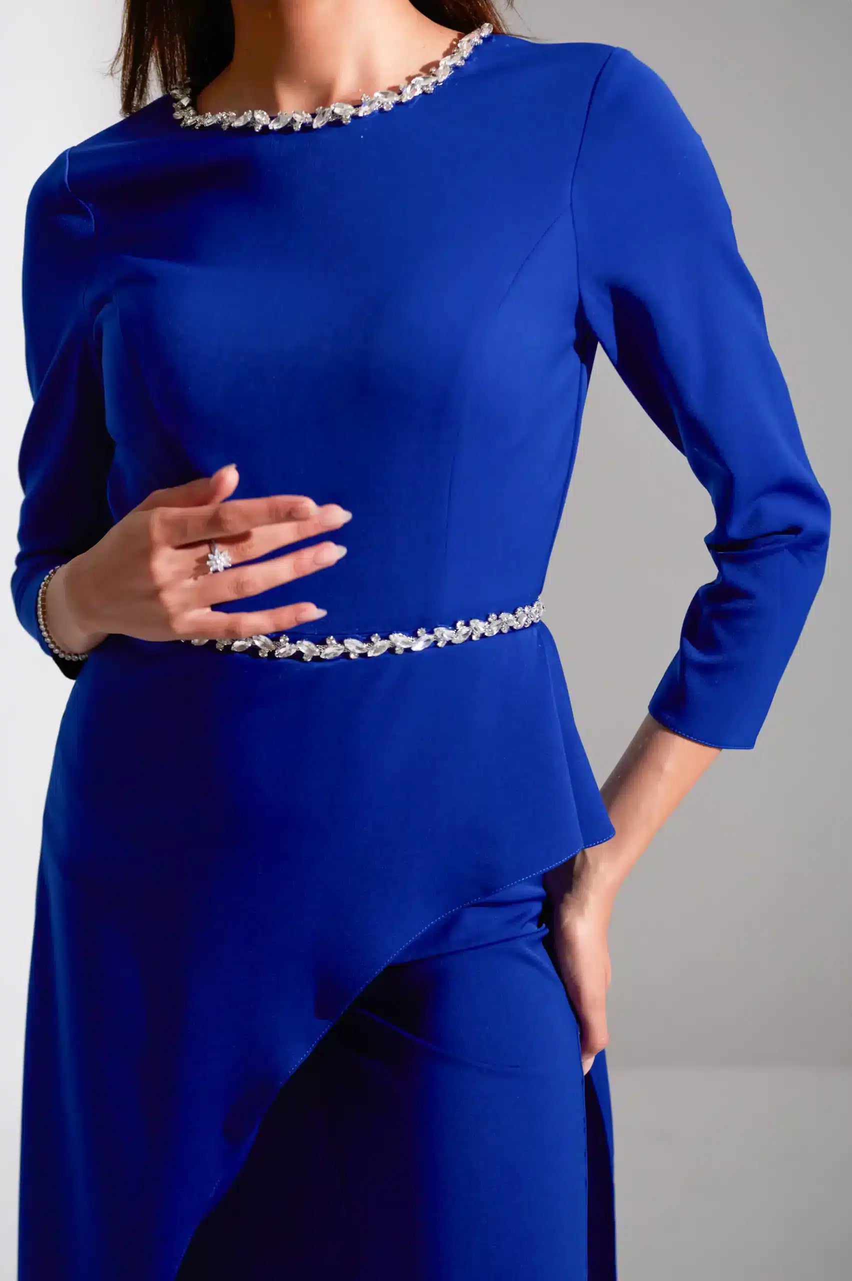 Laced Curved Crepe Jumpsuit