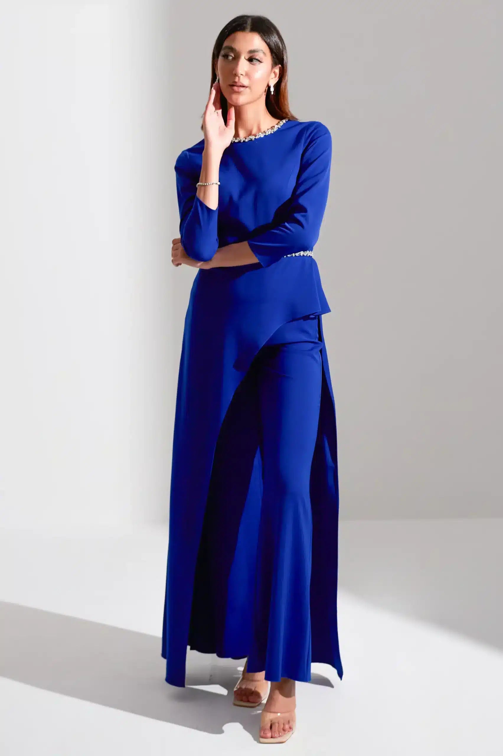 Laced Curved Crepe Jumpsuit