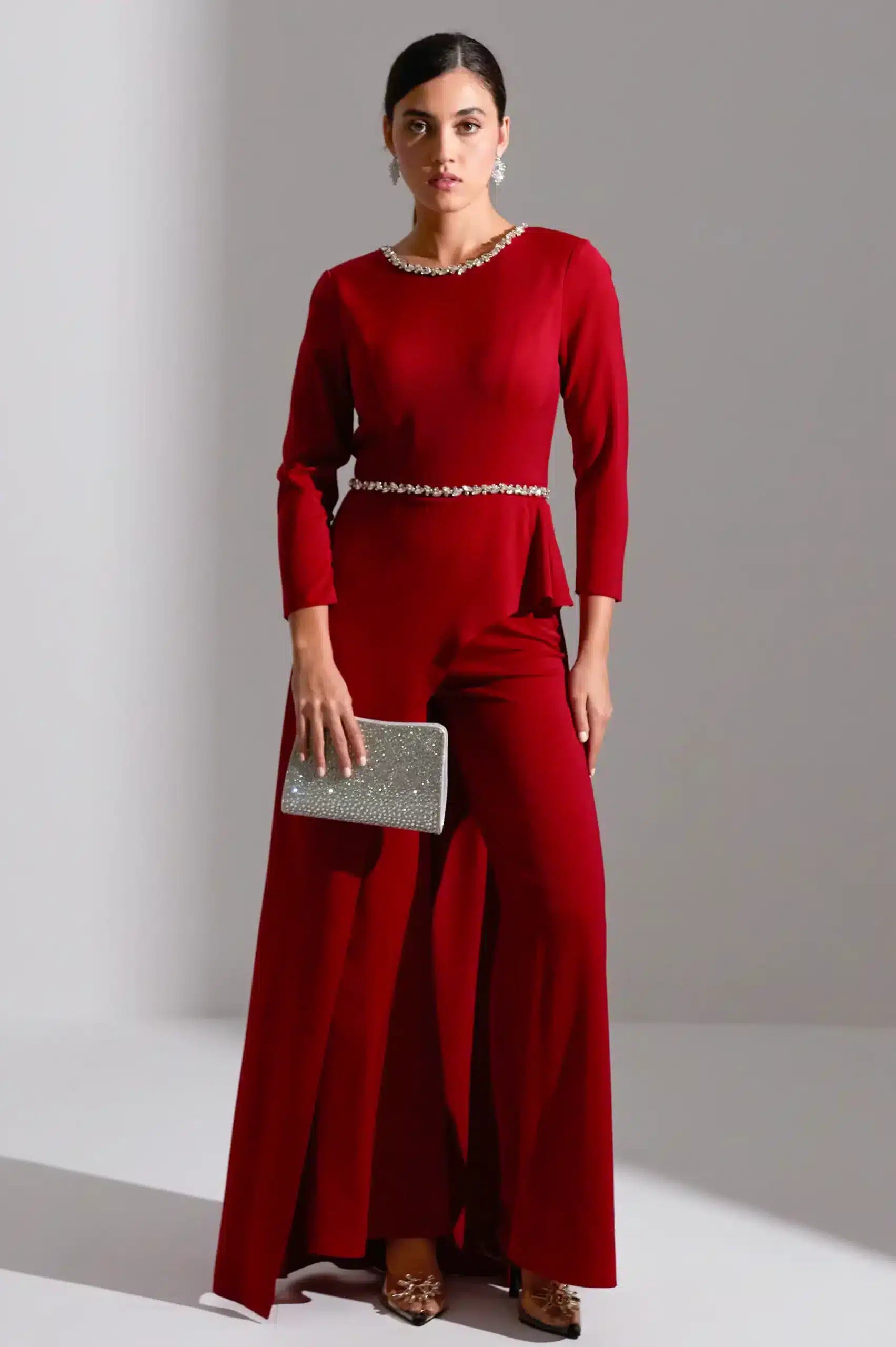 Laced Curved Crepe Jumpsuit