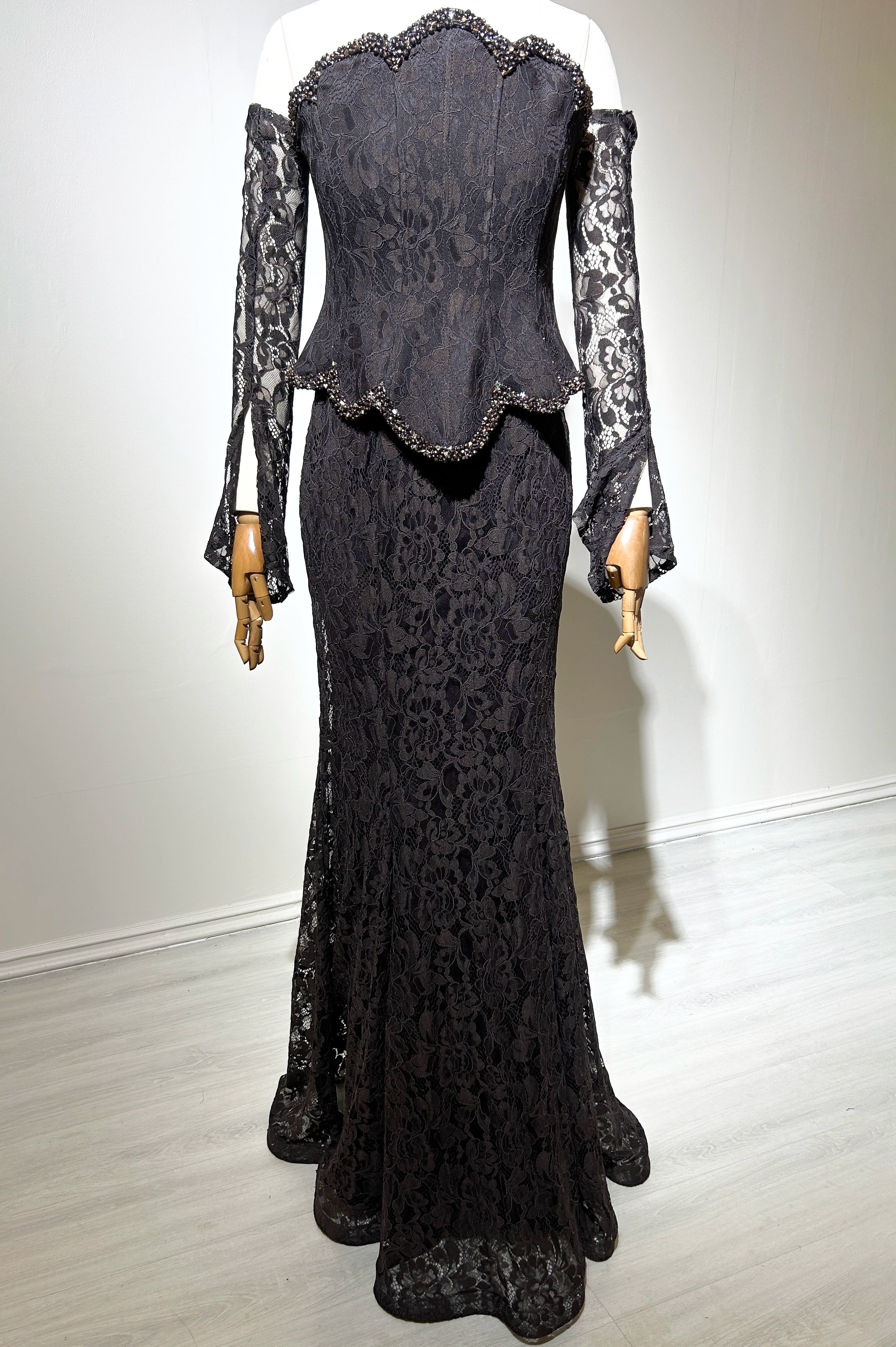 Mermaid Beaded Corset Dantel Dress