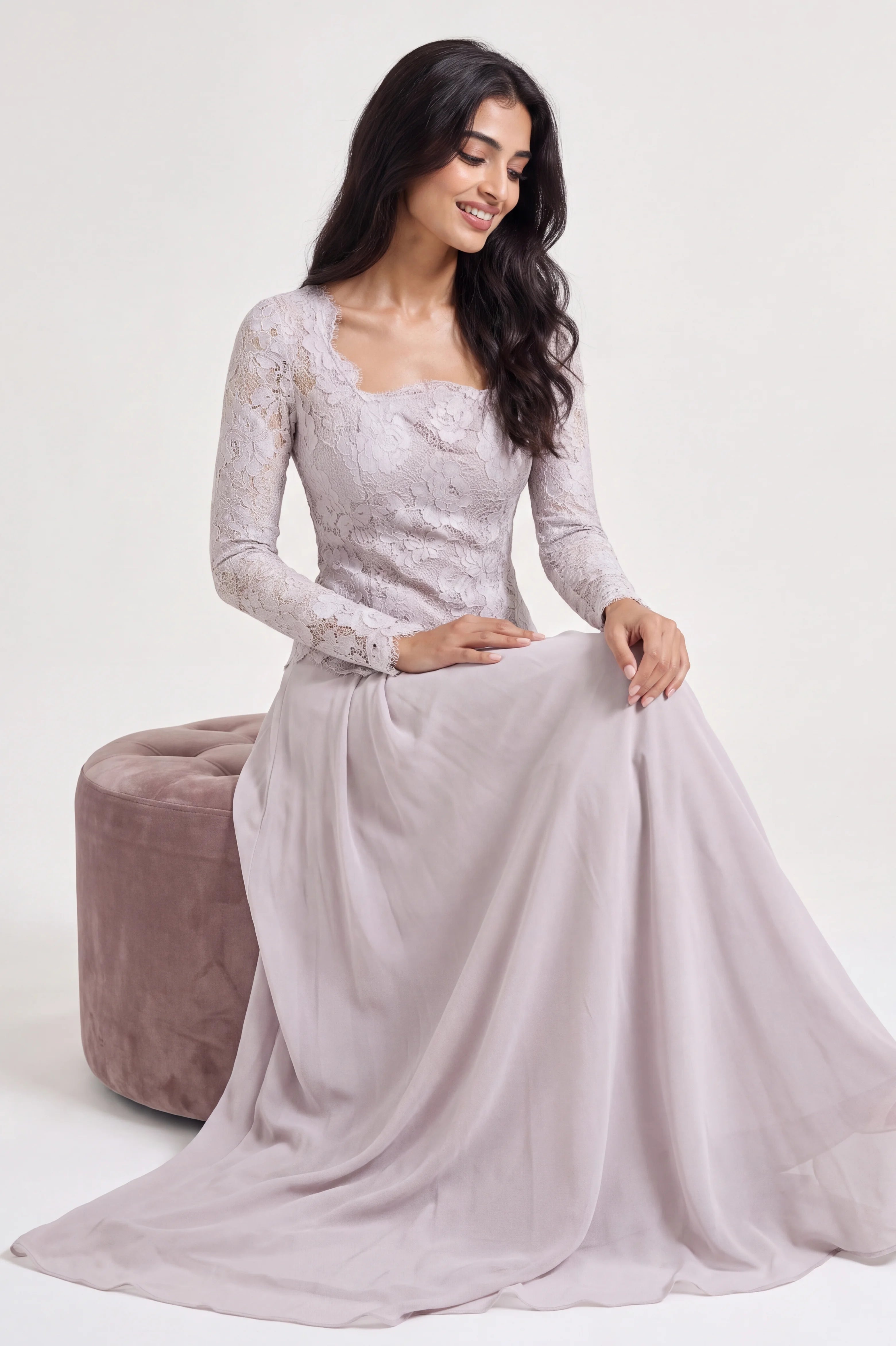 Mermaid Dantel Corset Chiffon Skirt