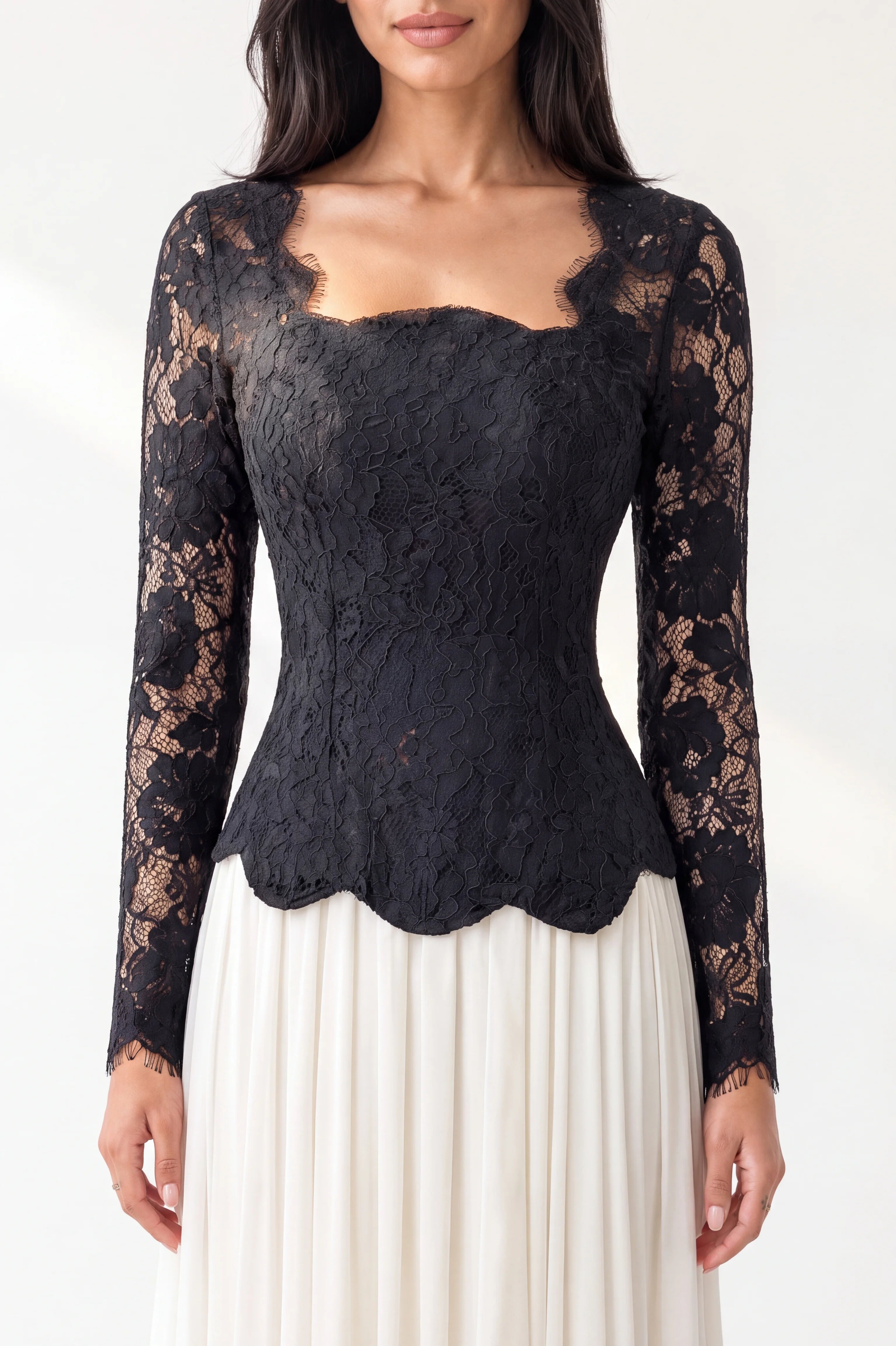 Mermaid Dantel Corset Chiffon Skirt