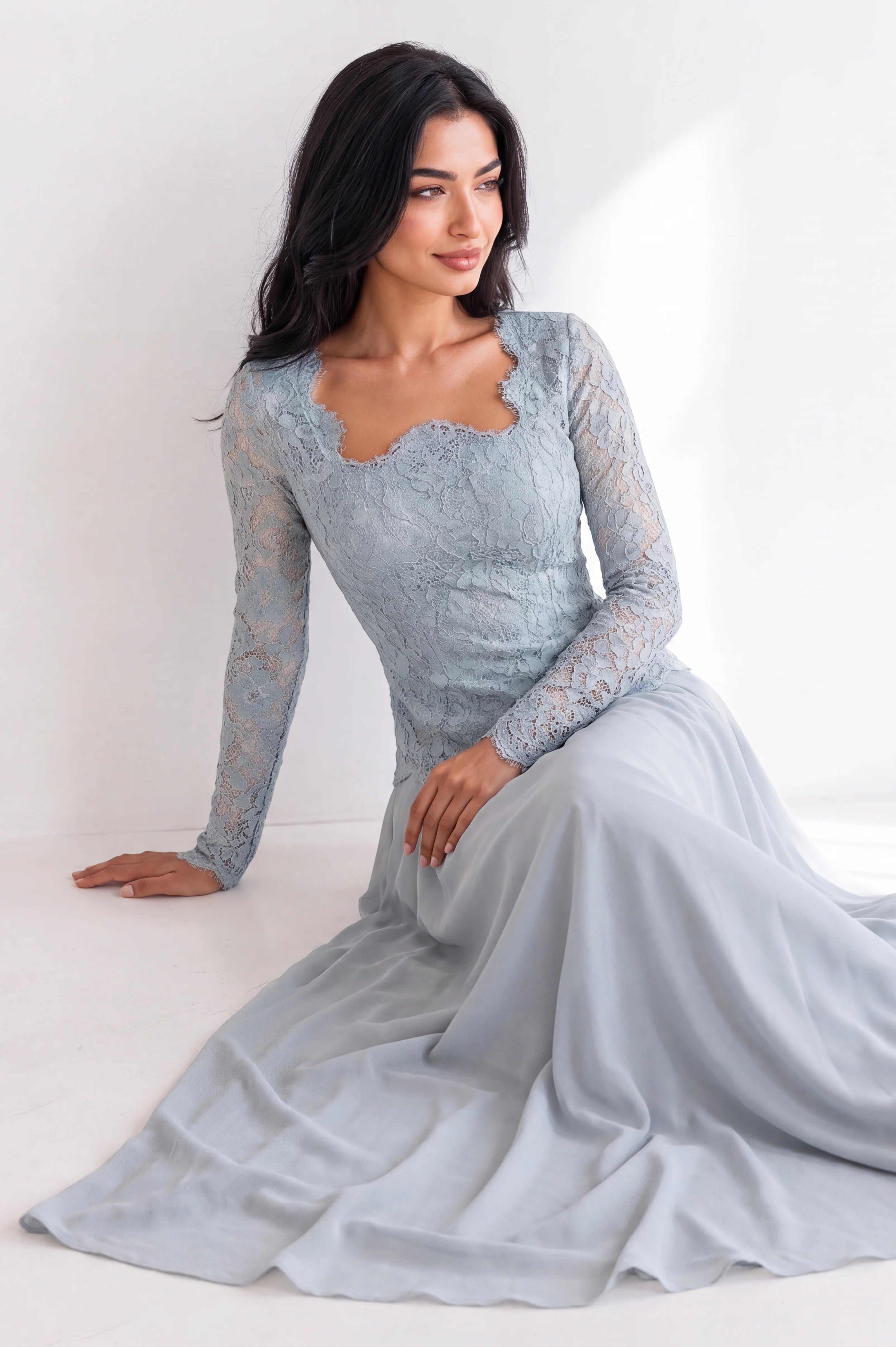 Mermaid Dantel Corset Chiffon Skirt