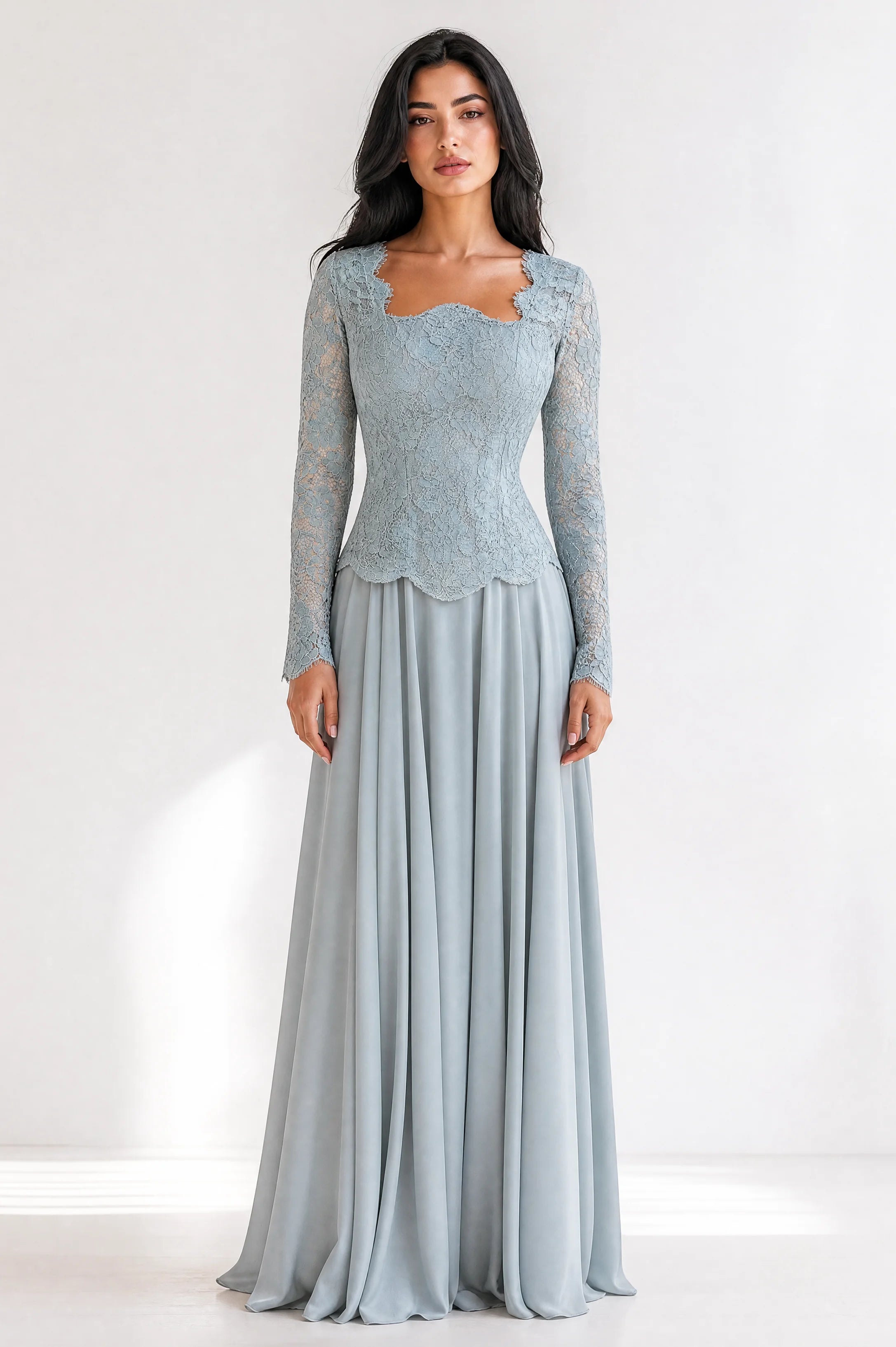 Mermaid Dantel Corset Chiffon Skirt