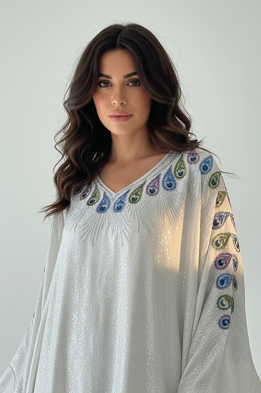 Peacock Feathers Shape Flare Jalabiya