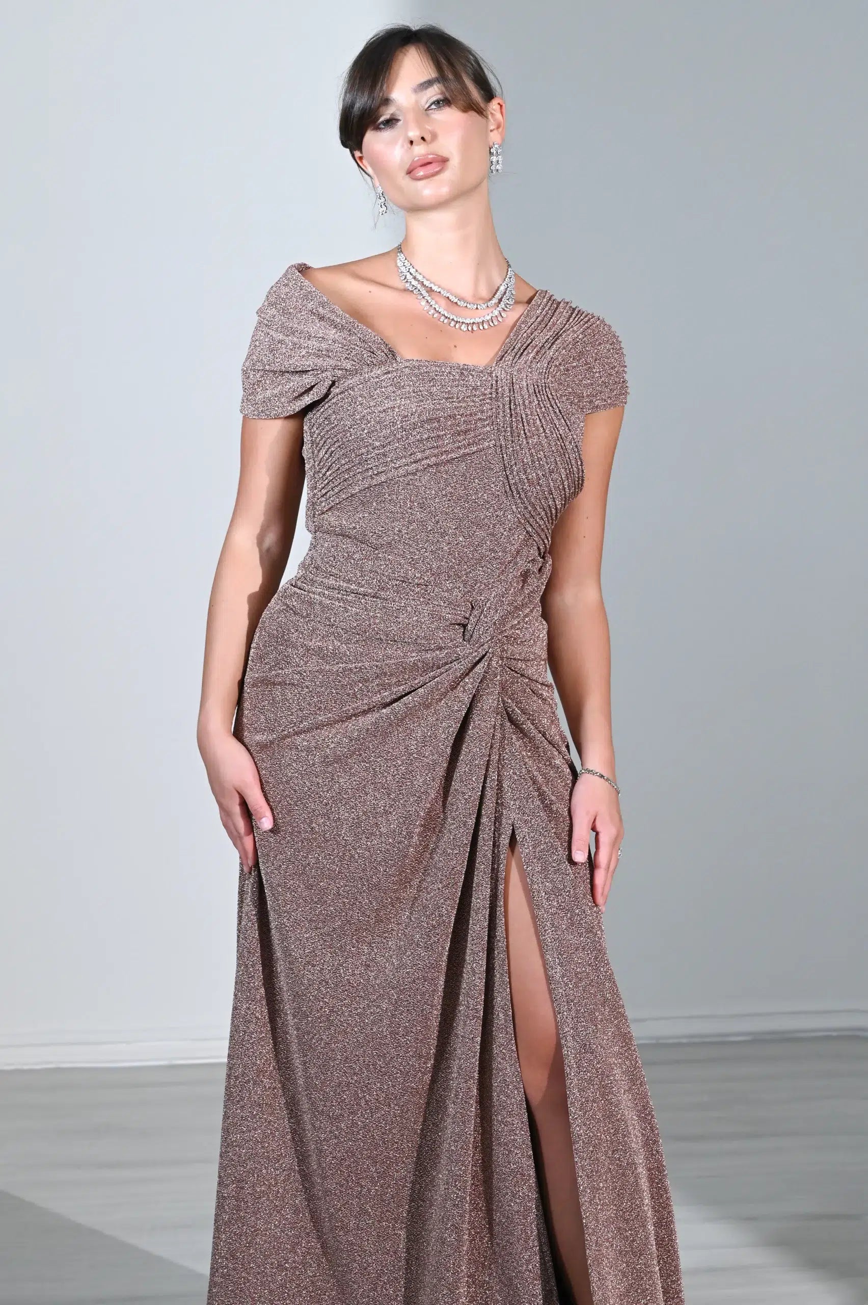 Pleated Top Infiniti Lame Dress
