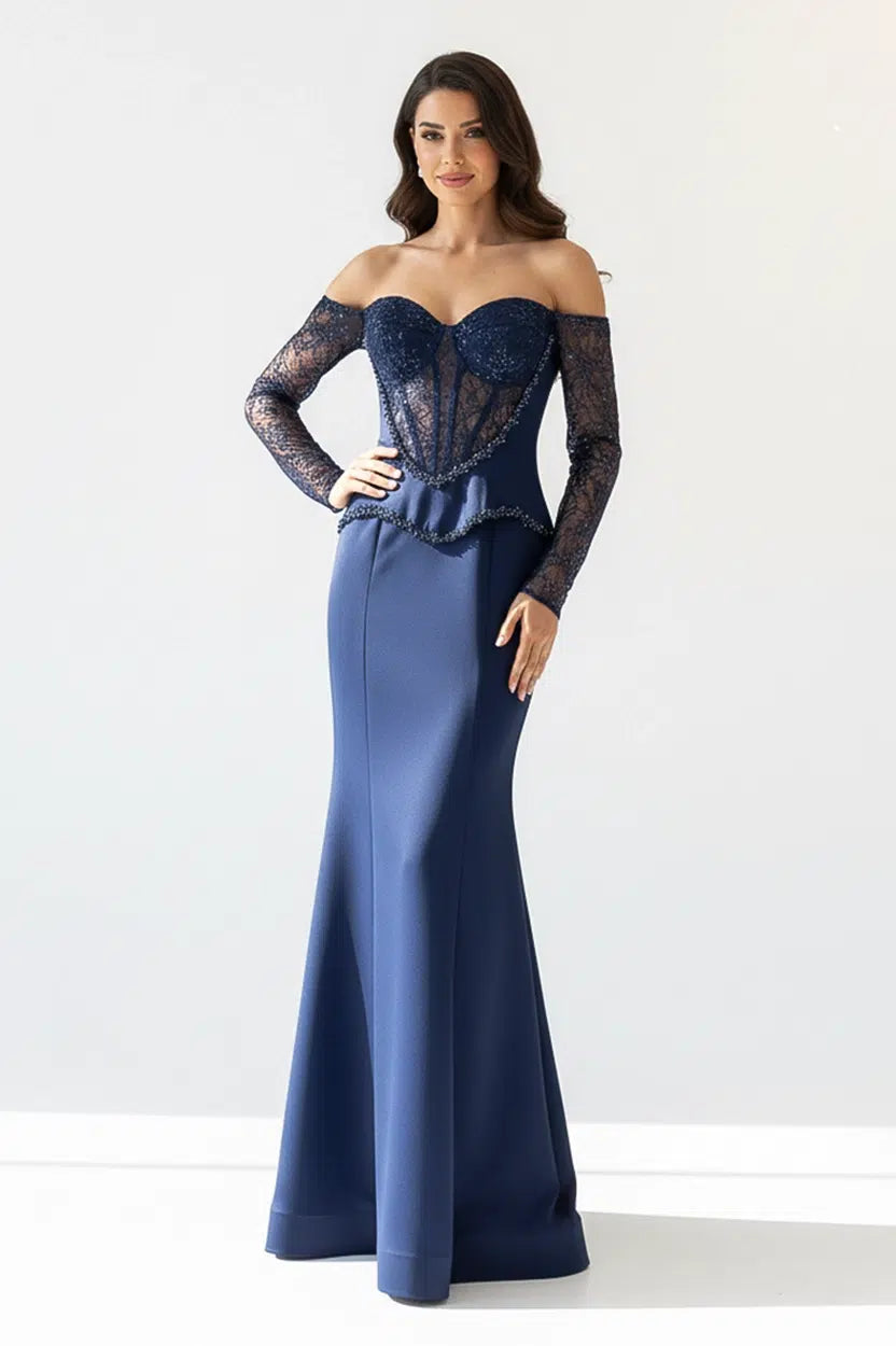 Sequin Corset Satin Dress
