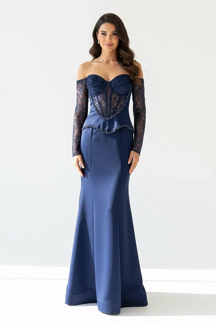 Sequin Corset Satin Dress