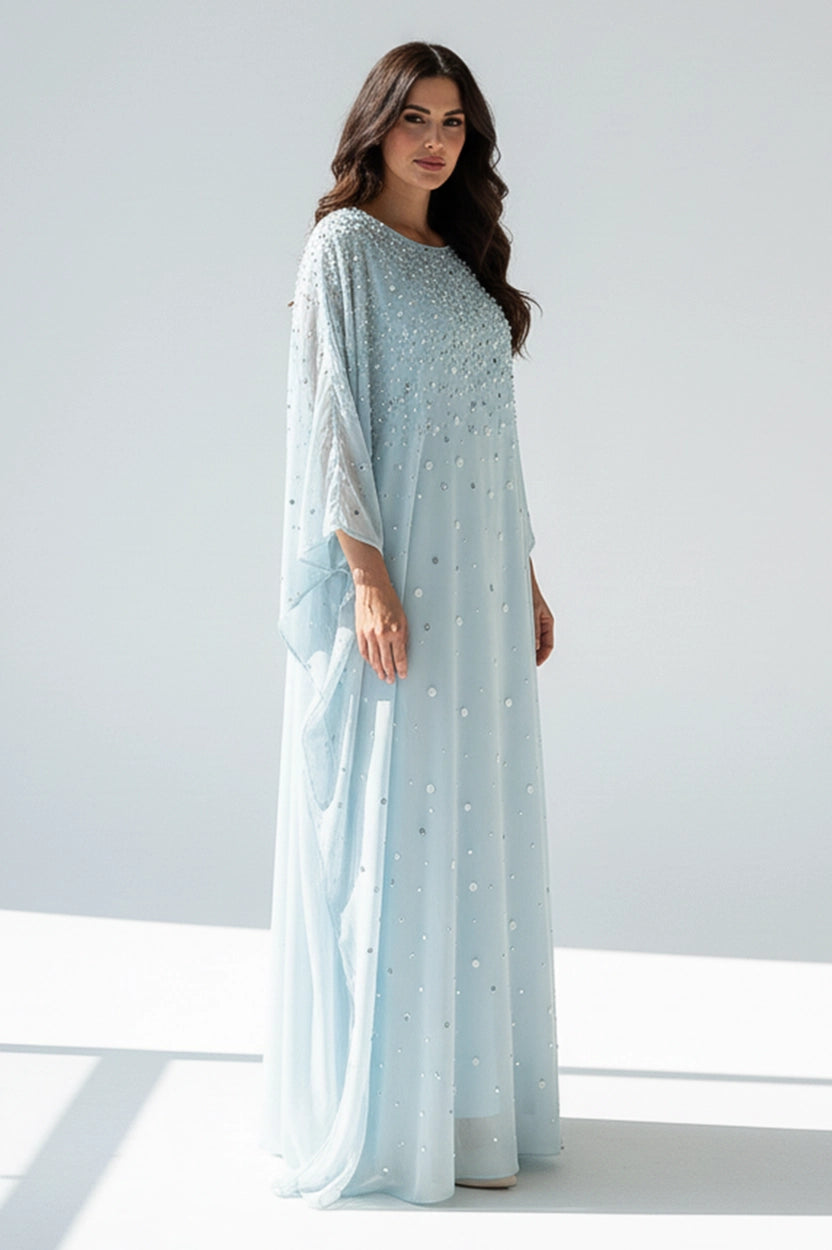 Sequin Self-Tie Crepe Jalabiya