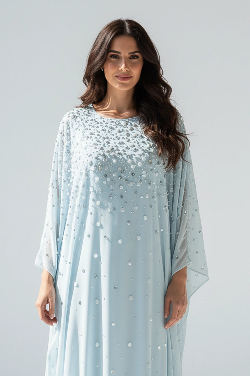 Sequin Self-Tie Crepe Jalabiya