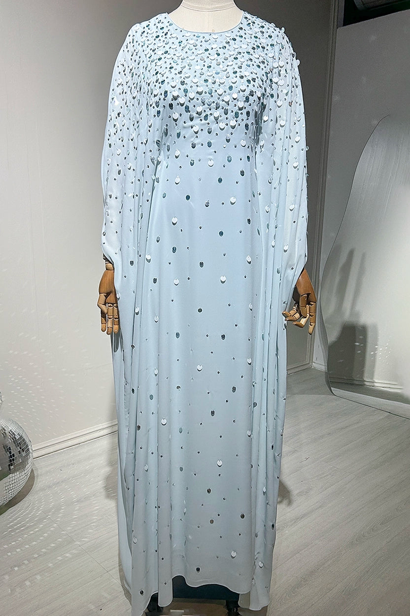 Sequin Self-Tie Crepe Jalabiya