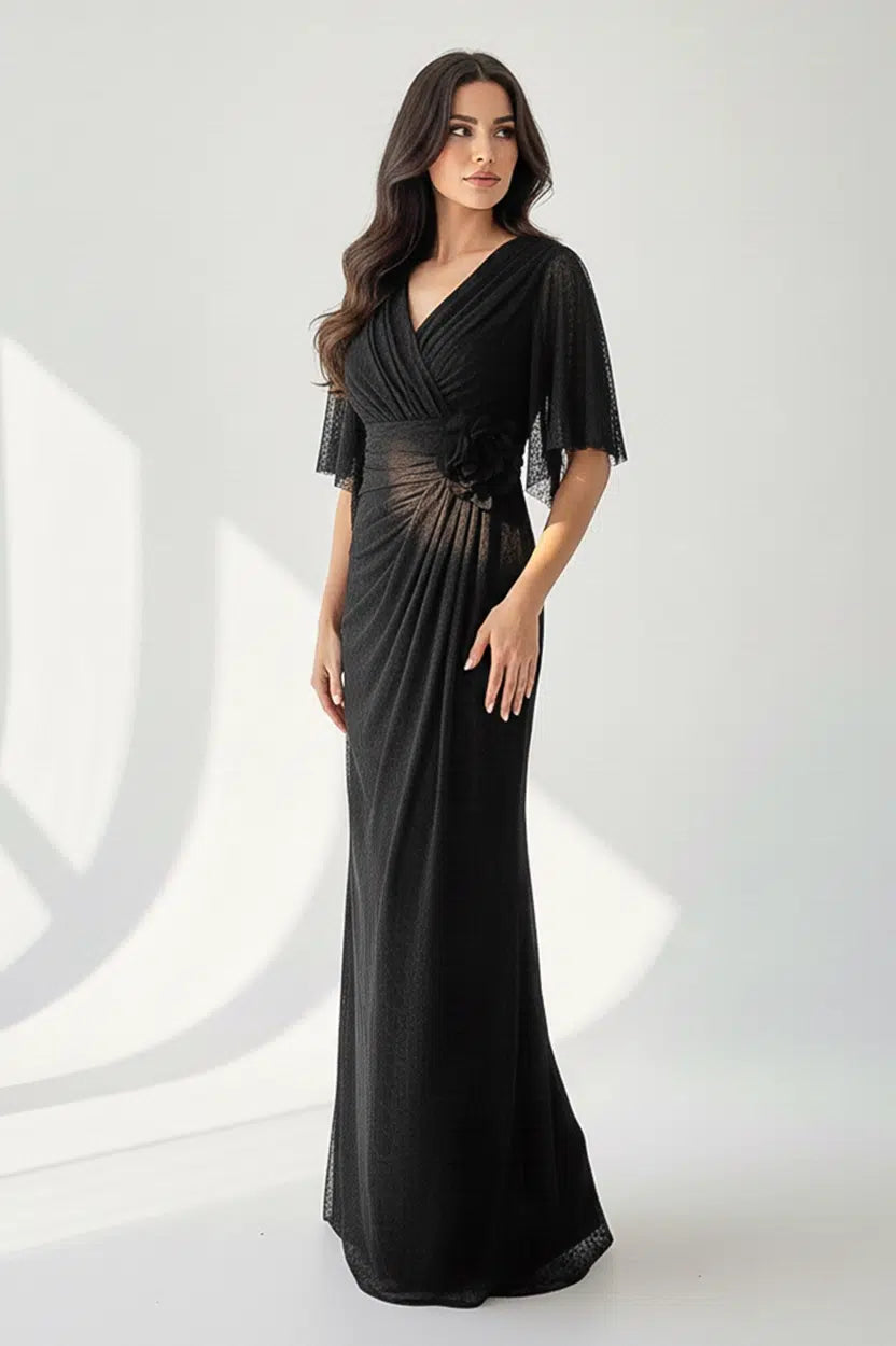 Short Sleeves Dantel Dress