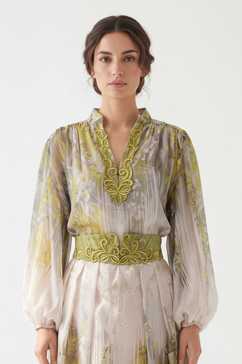Skirt Set Printed With Gupure