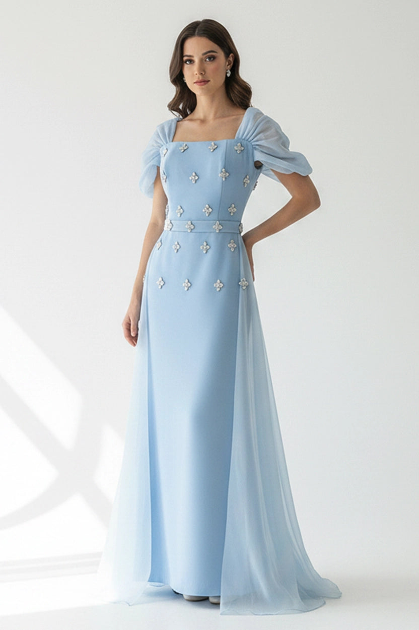 Square Neck Ribbon Back Dress