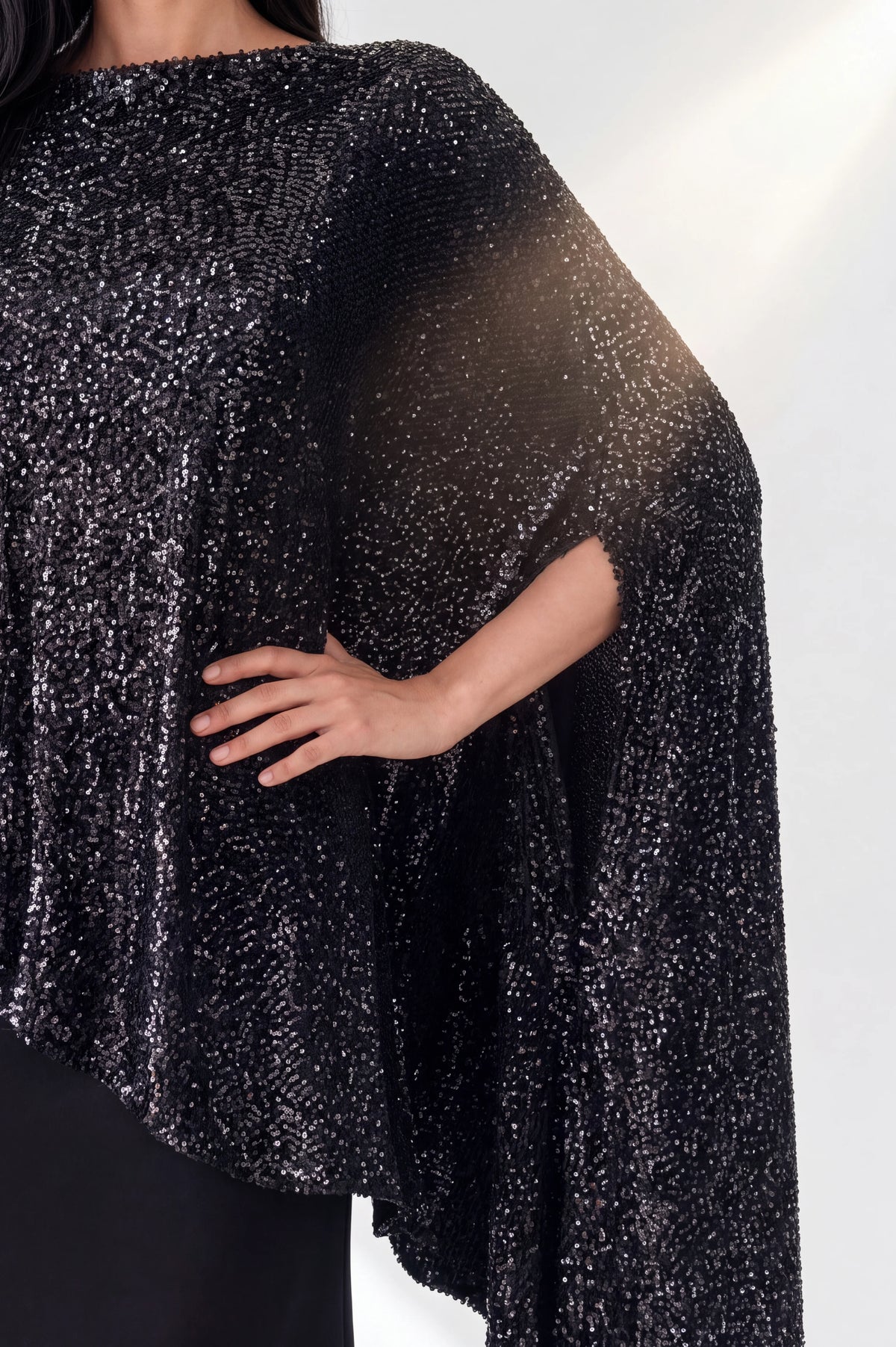 Strapless Crystal Details Sequin Dress