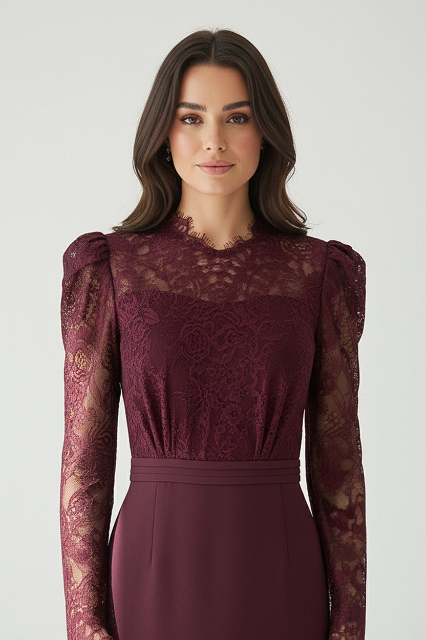 V-Neck Ruffled Crepe Dress