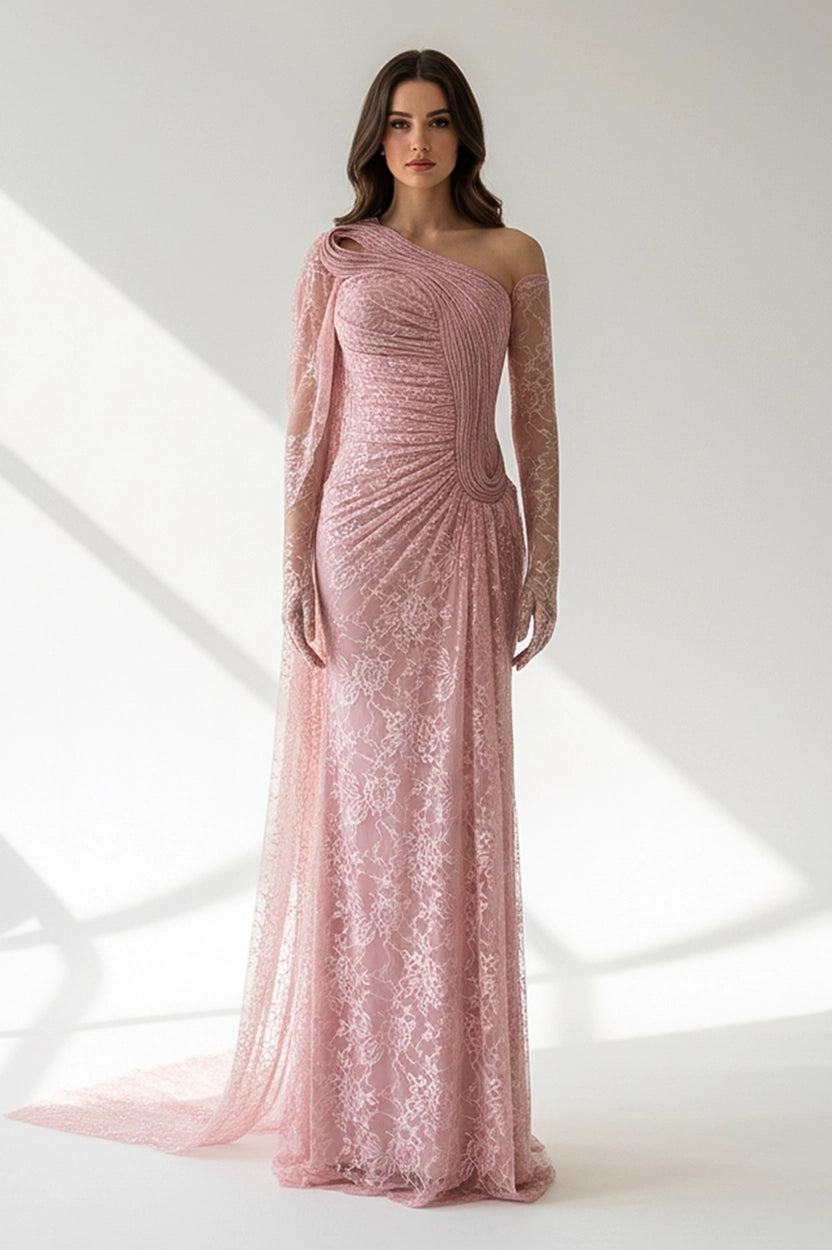 Wavy Bust Free Sleeves Dantel Dress